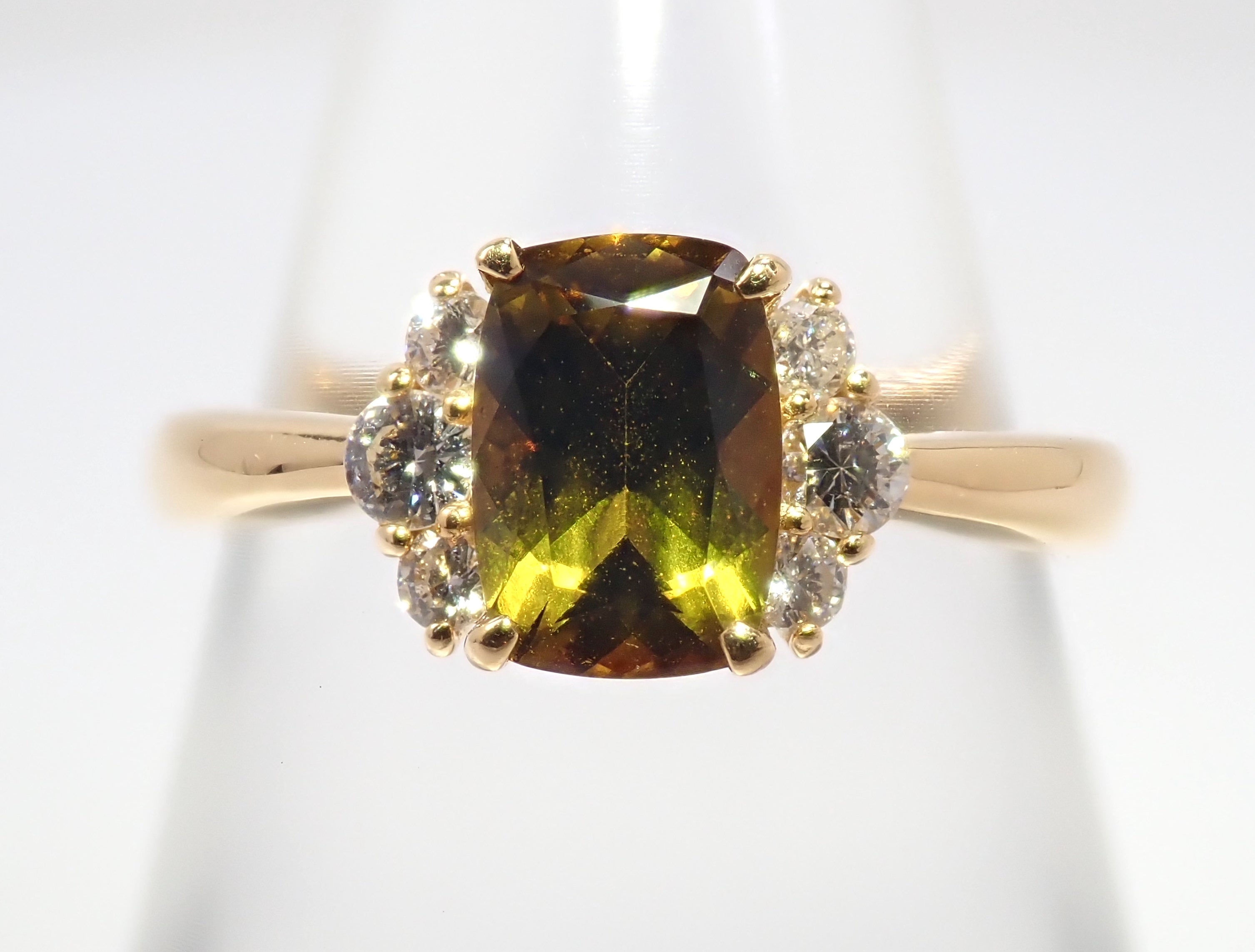 【抽籤販售0731_13】【Karafuri】K18YG 符山石 0.908ct 戒指 鑑定書