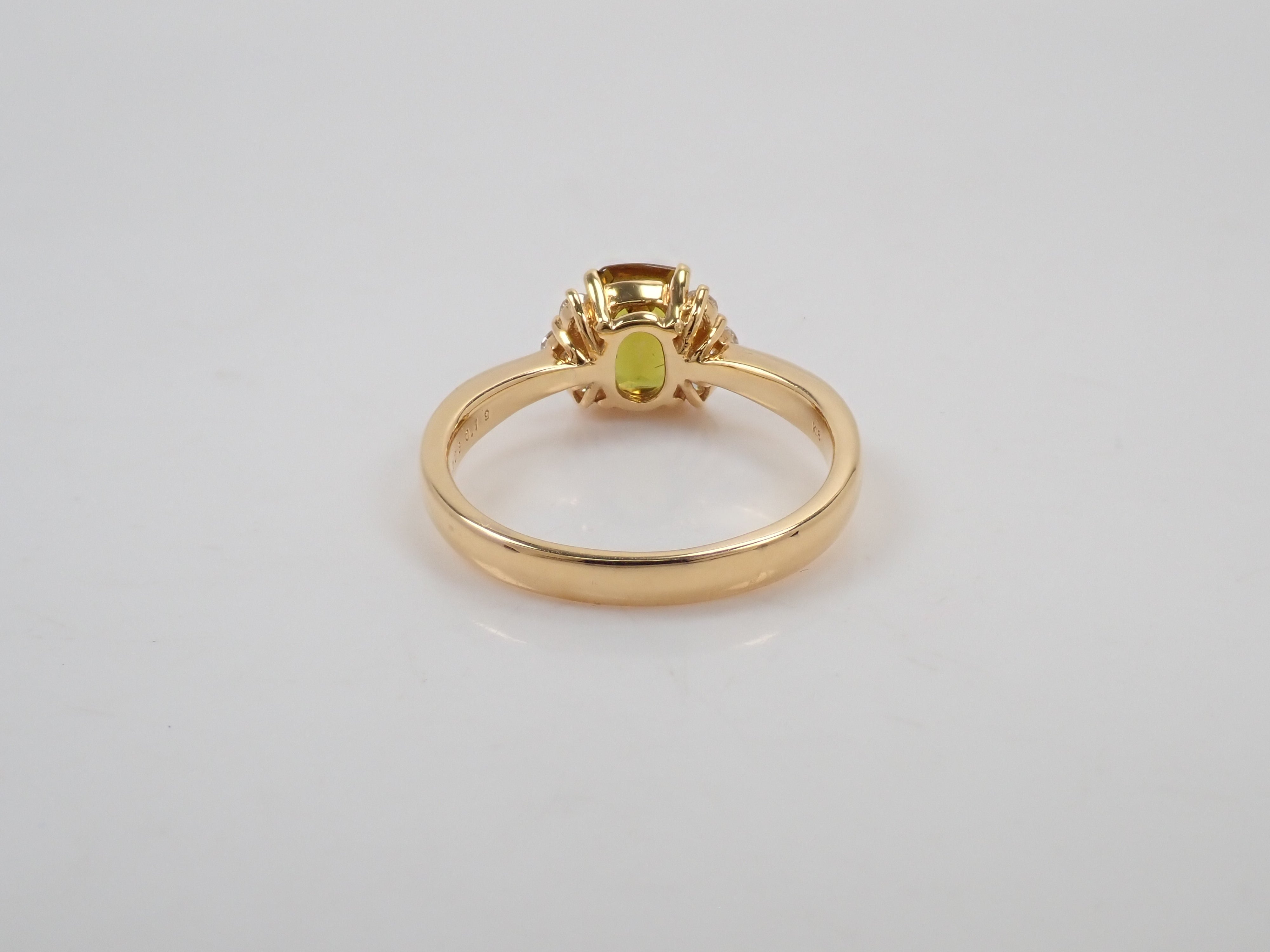 【抽選販売0731_13】【カラフリ】K18YG アイドクレース 0.908ct リング 鑑別書