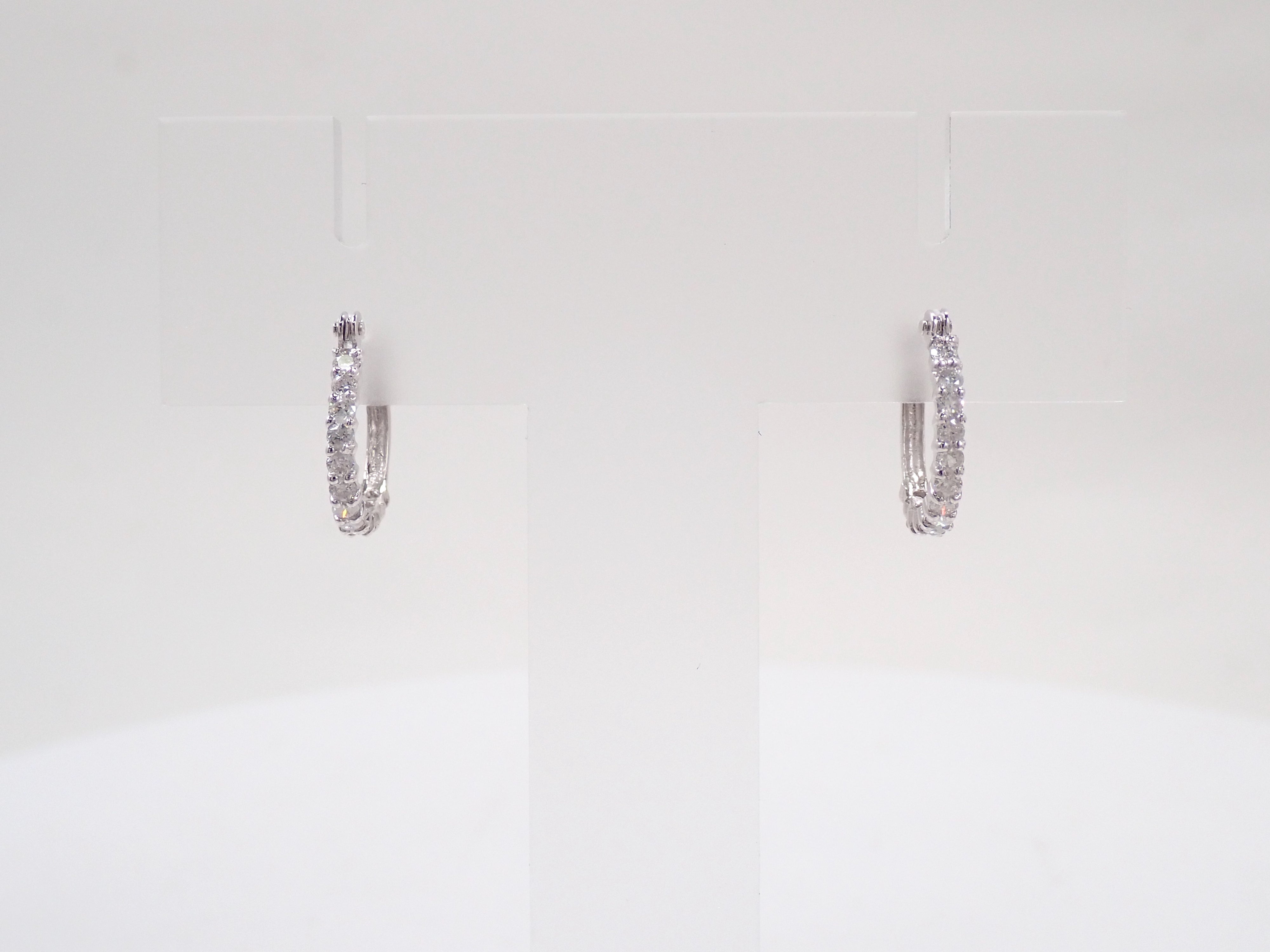 【7/31 22時販売】【カラフリ】K18WG ダイヤモンド 0.30ct ピアス