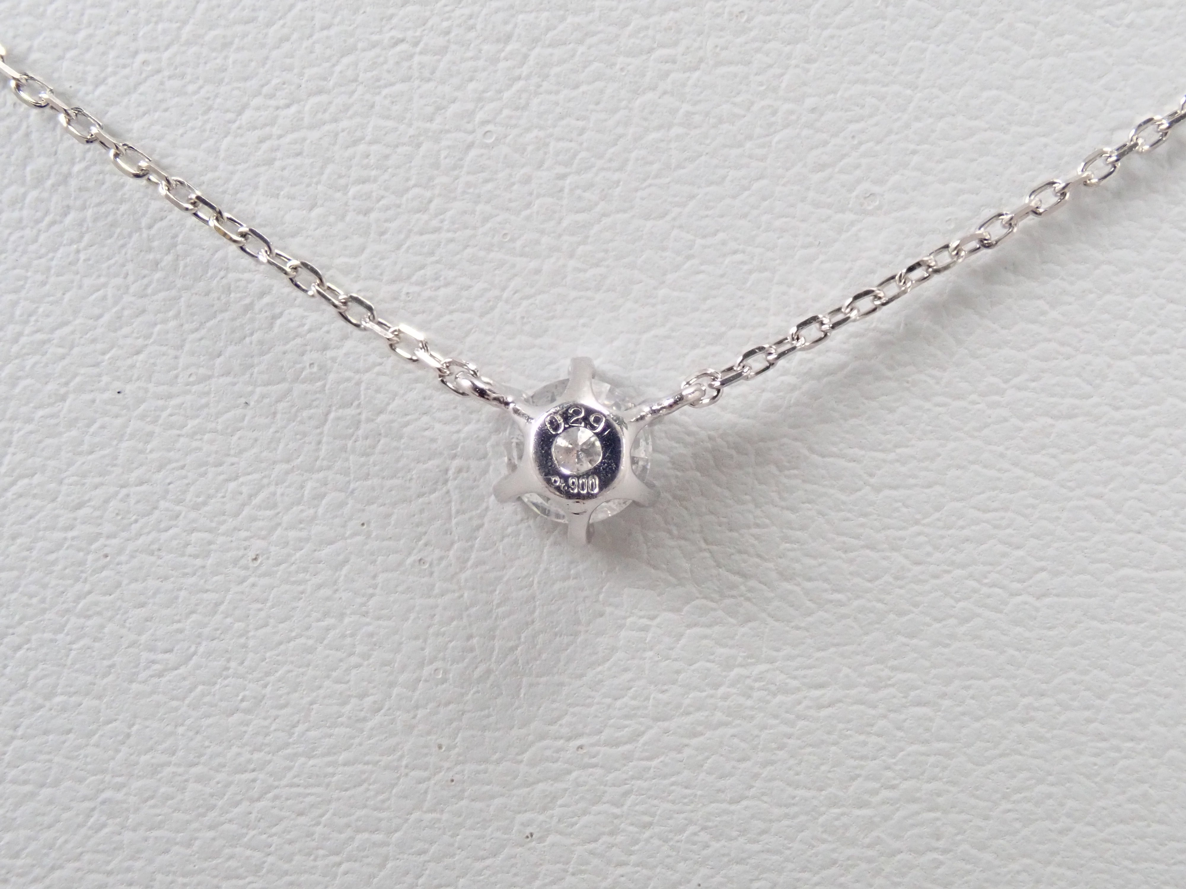【7/26 22時販売】【カラフリ】Pt900/Pt850 ダイヤモンド 4.0mm/0.29ct 一粒ペンダント(ネックレス)
