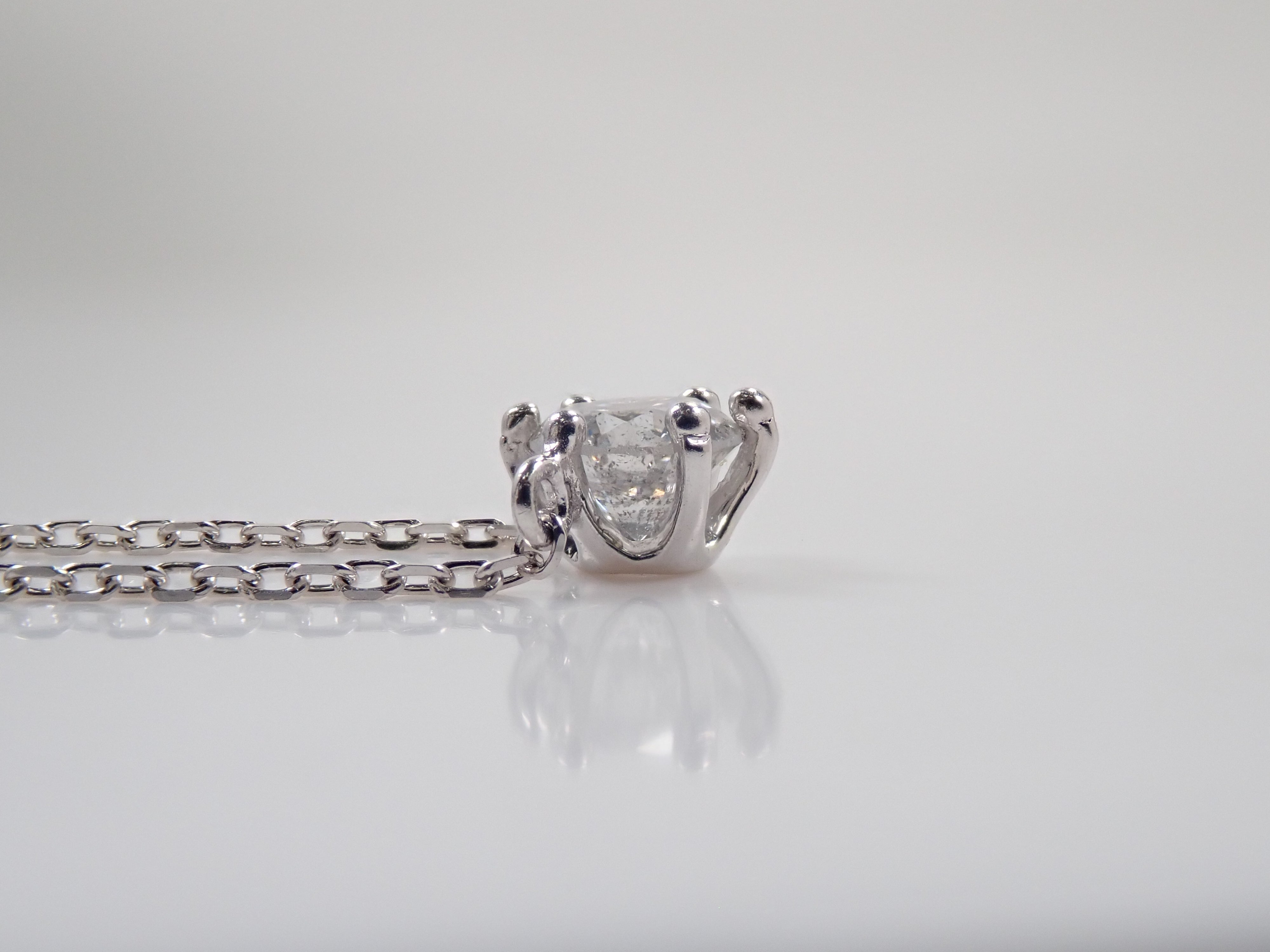 【7/26 22時販売】【カラフリ】Pt900/Pt850 ダイヤモンド 4.0mm/0.29ct 一粒ペンダント(ネックレス)