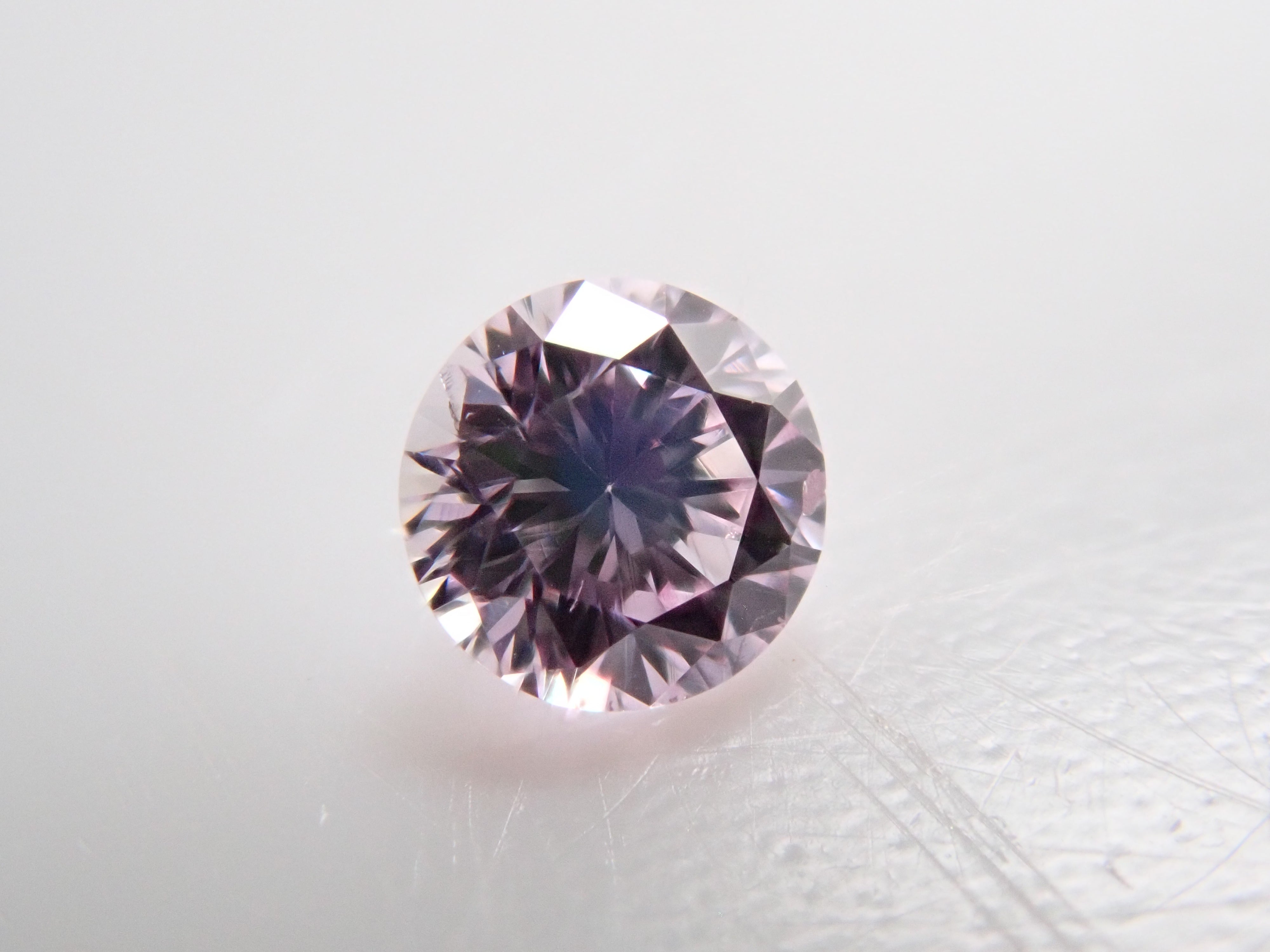 【7/26 22時販売】ピンクダイヤモンド 2.2mm/0.044ctルース(FANCY LIGHT PURPLE PINK, SI1)