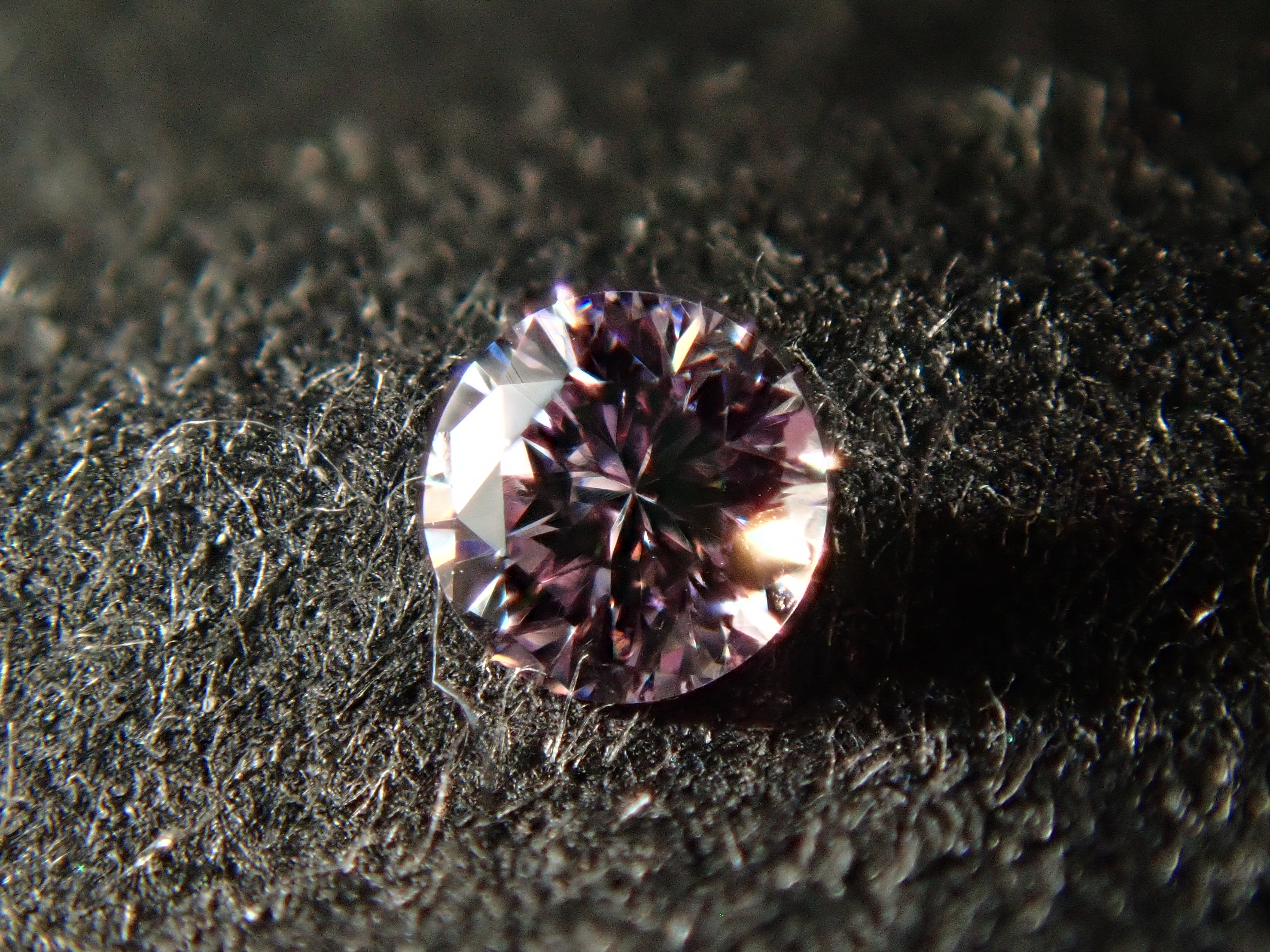 【7/26 22時販売】ピンクダイヤモンド 2.2mm/0.044ctルース(FANCY LIGHT PURPLE PINK, SI1)