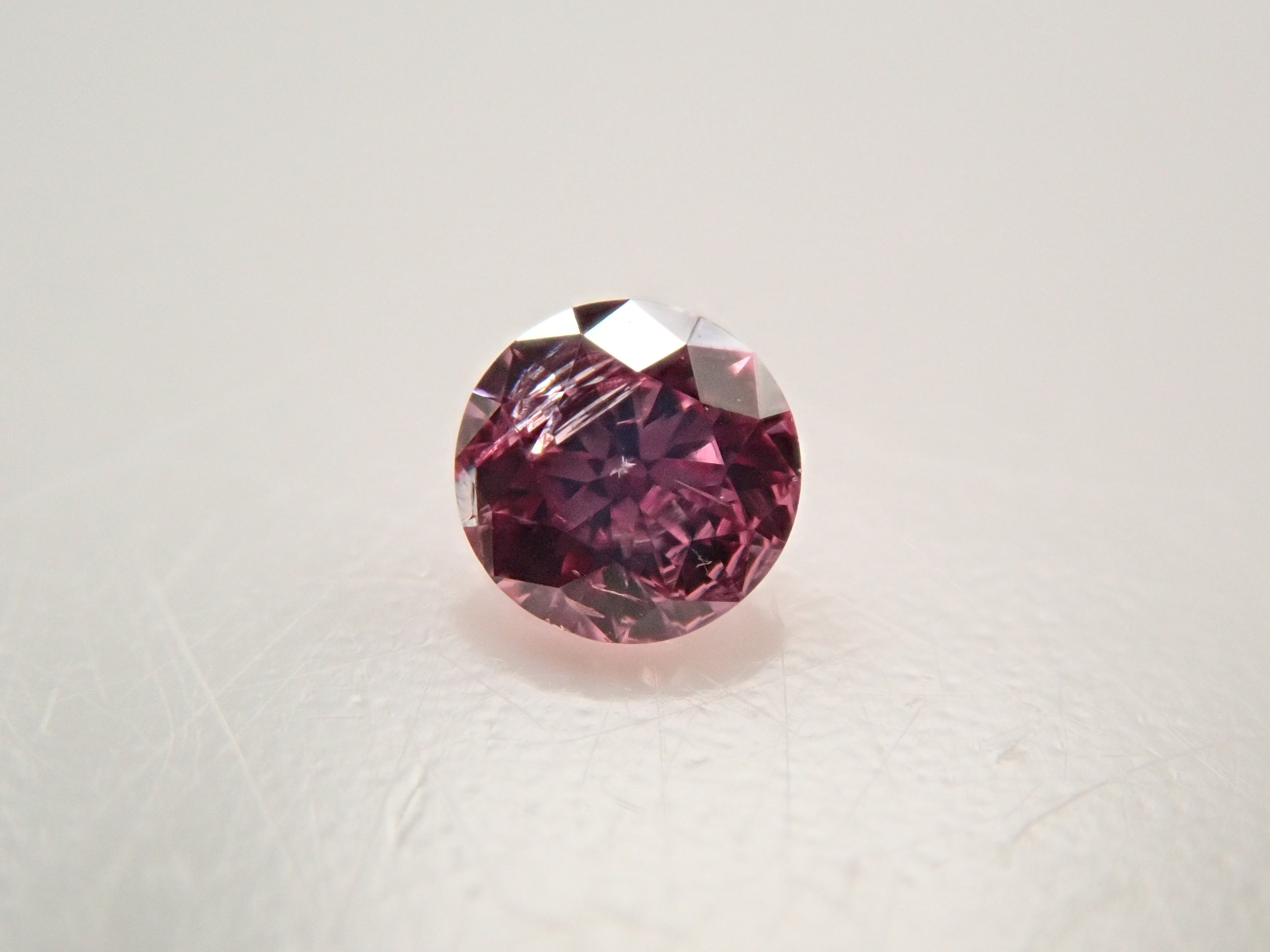 ピンクダイヤモンド 0.043ctルース(FANCY INTENSE PURPLISH PINK, I1)