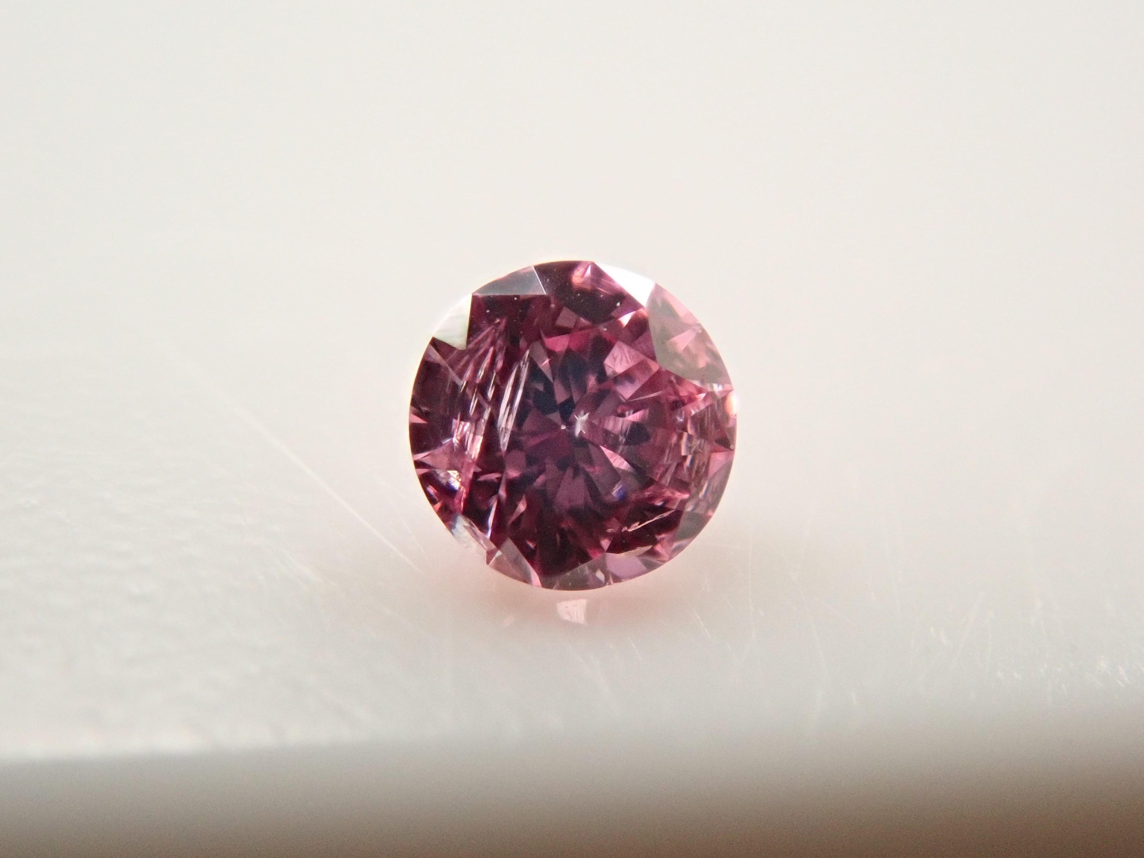 ピンクダイヤモンド 0.043ctルース(FANCY INTENSE PURPLISH PINK, I1)