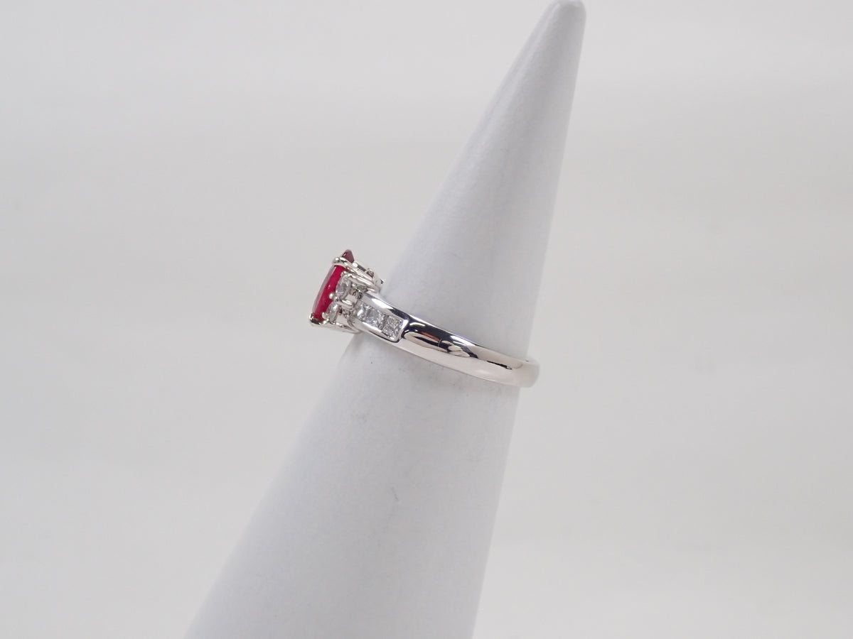 【10/13 22時販売】【カラフリ】Pt900 ルベライト1.308ct・ダイヤモンド0.54ctリング 鑑別書