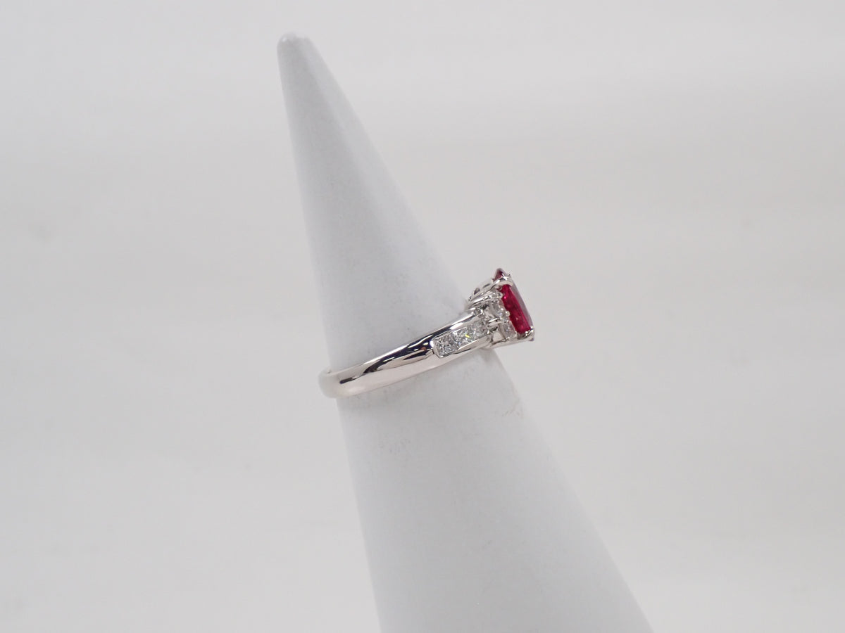 【10/13 22時販売】【カラフリ】Pt900 ルベライト1.308ct・ダイヤモンド0.54ctリング 鑑別書
