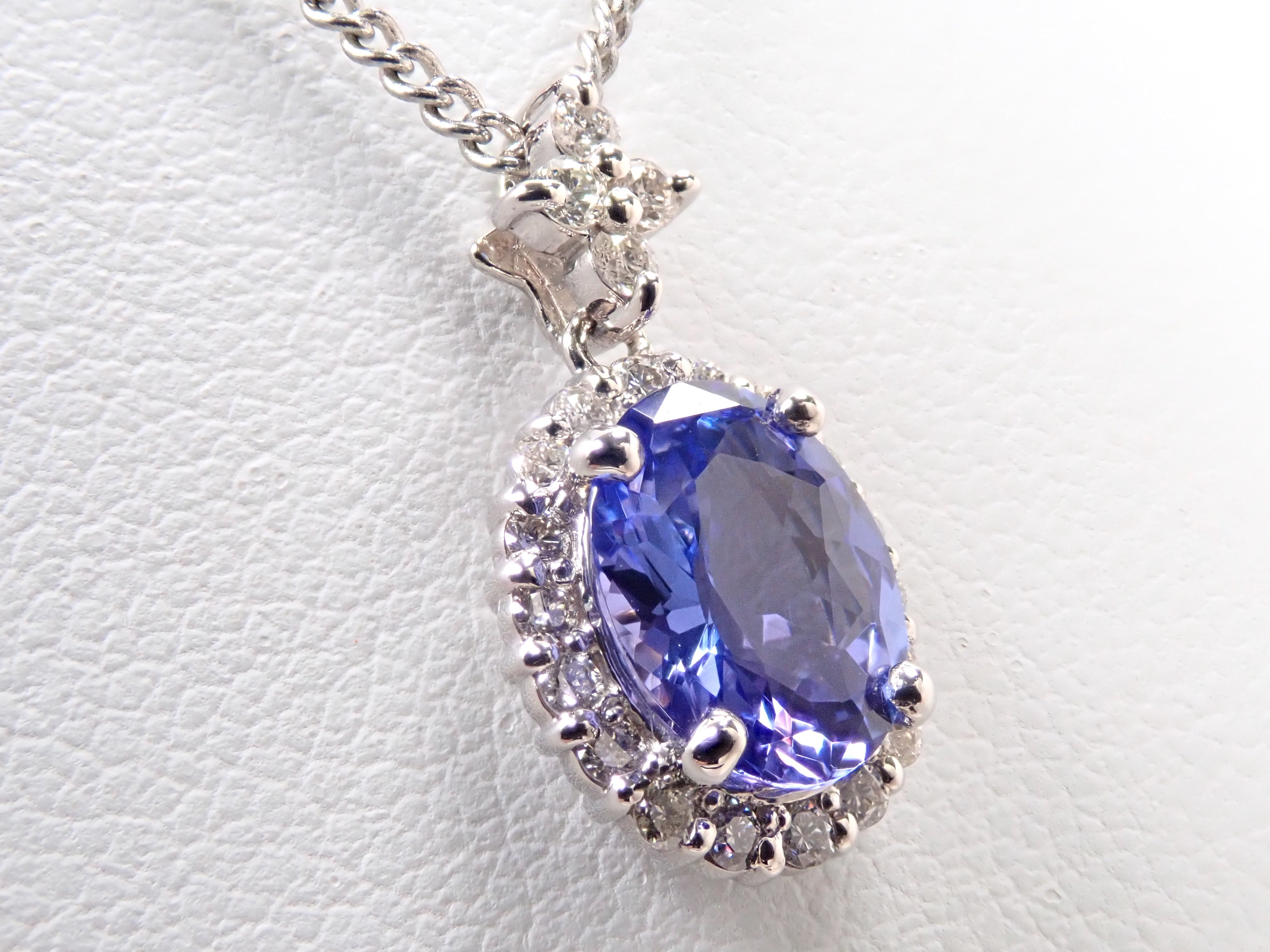 【抽選販売0812_07】Pt900 タンザニア産タンザナイト 1.16ct ・ダイヤモンド0.22ctペンダントトップ(ネックレストップ)鑑別書