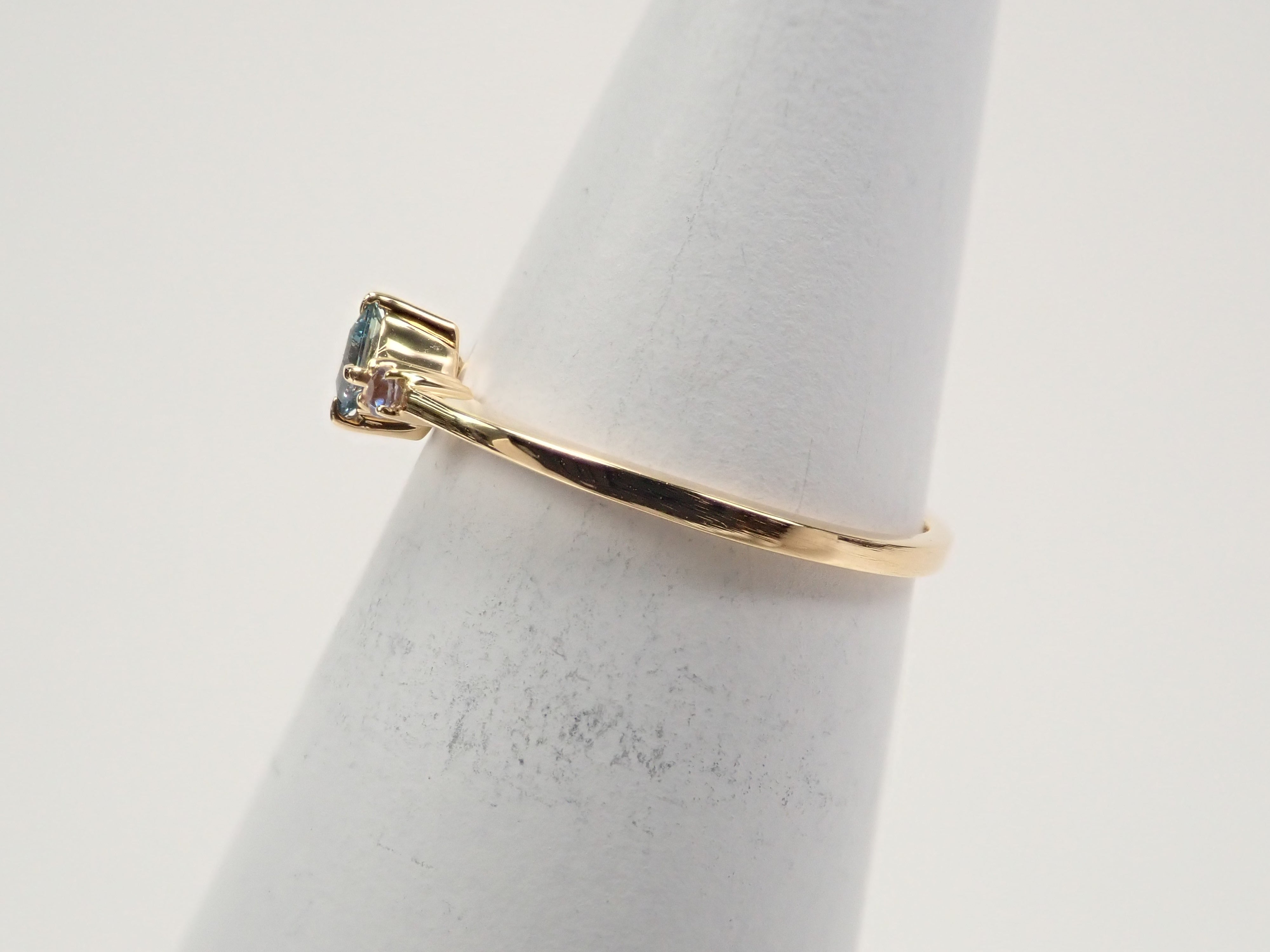 【22602505掲載】K18YG ブラジル産アレキサンドライト 0.087ct ピンキーリング