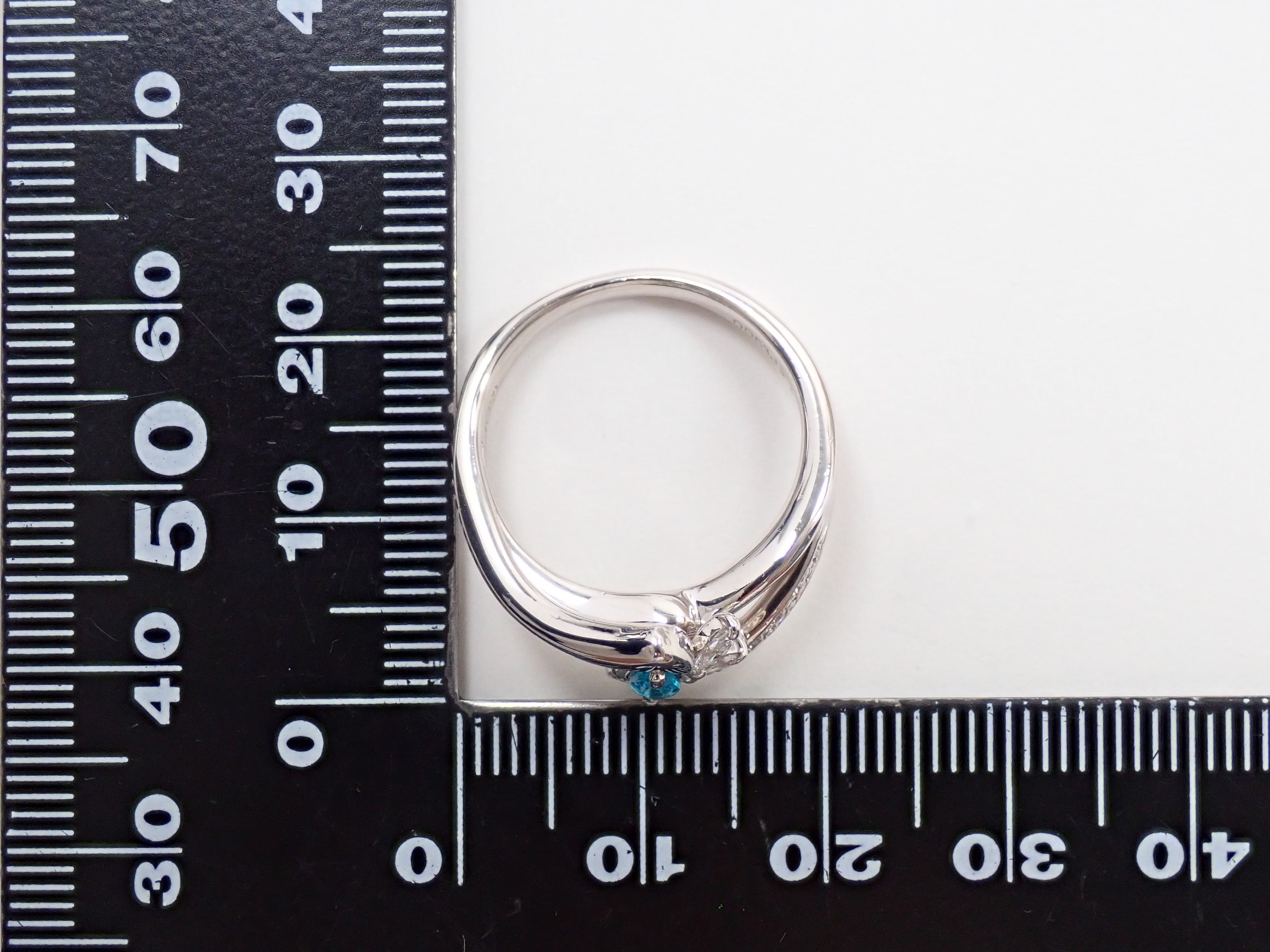 【抽選販売0812_12】Pt900 ブラジル産パライバトルマリン 0.175ct ・ダイヤモンド0.185リング(CuO:1.4%、MnO:0.2%)