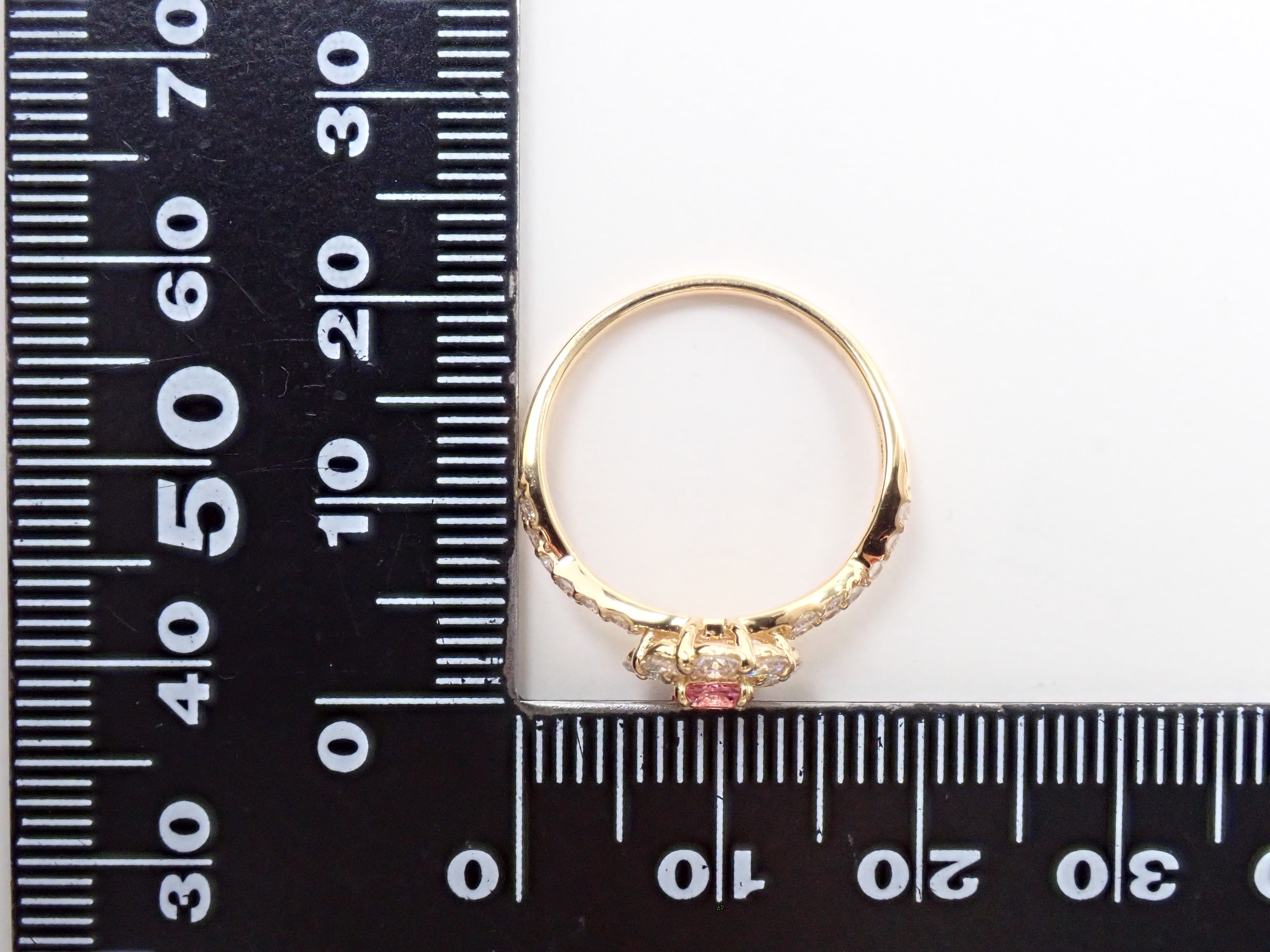 【抽選販売0812_10】K18 マダガスカル産パパラチアサファイア 0.278ct・ダイヤモンド0.67ctリング DGL鑑