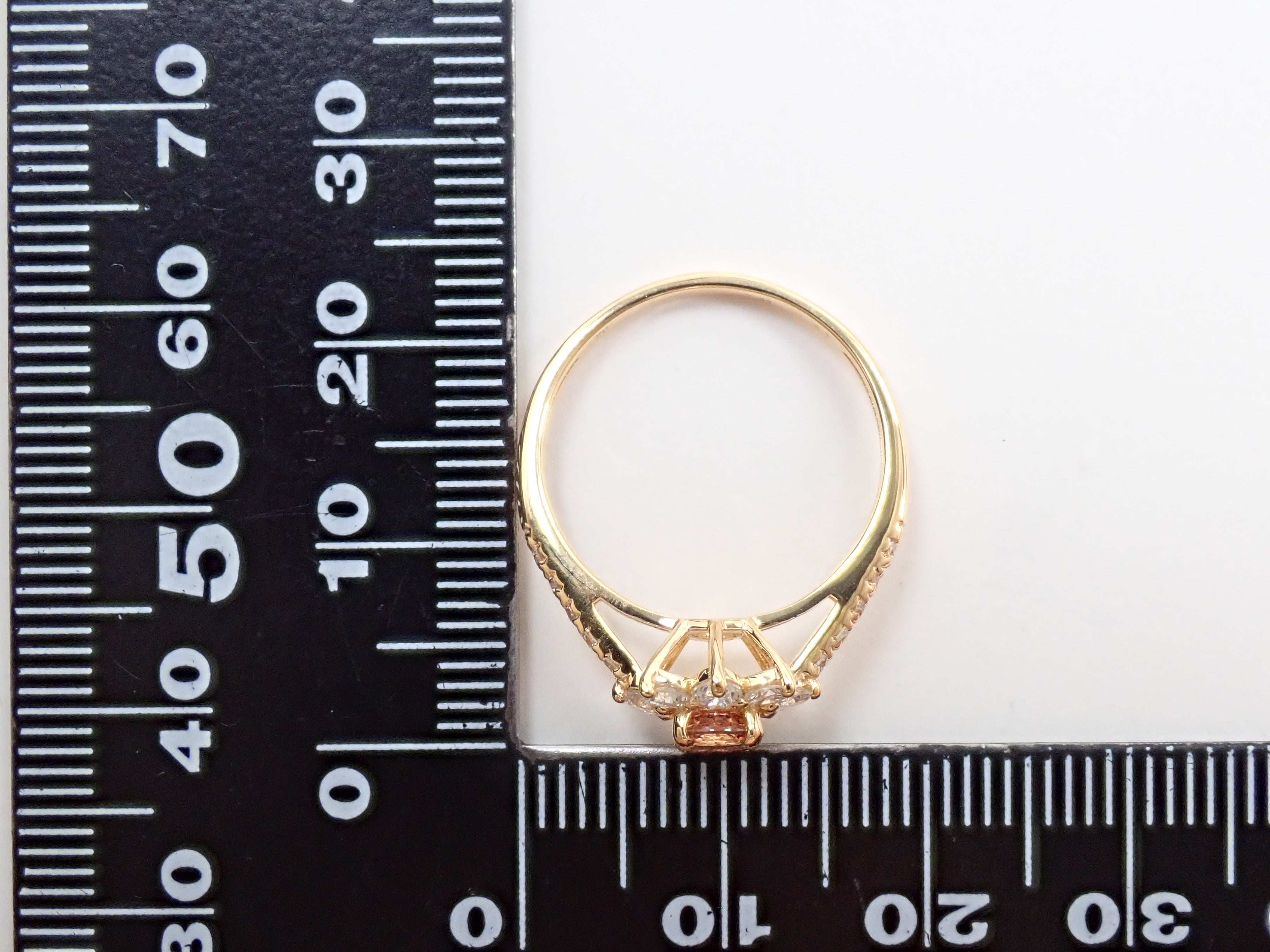 【抽選販売0812_11】K18 マダガスカル産パパラチアサファイア 0.412ct・ダイヤモンド0.57ctリング
