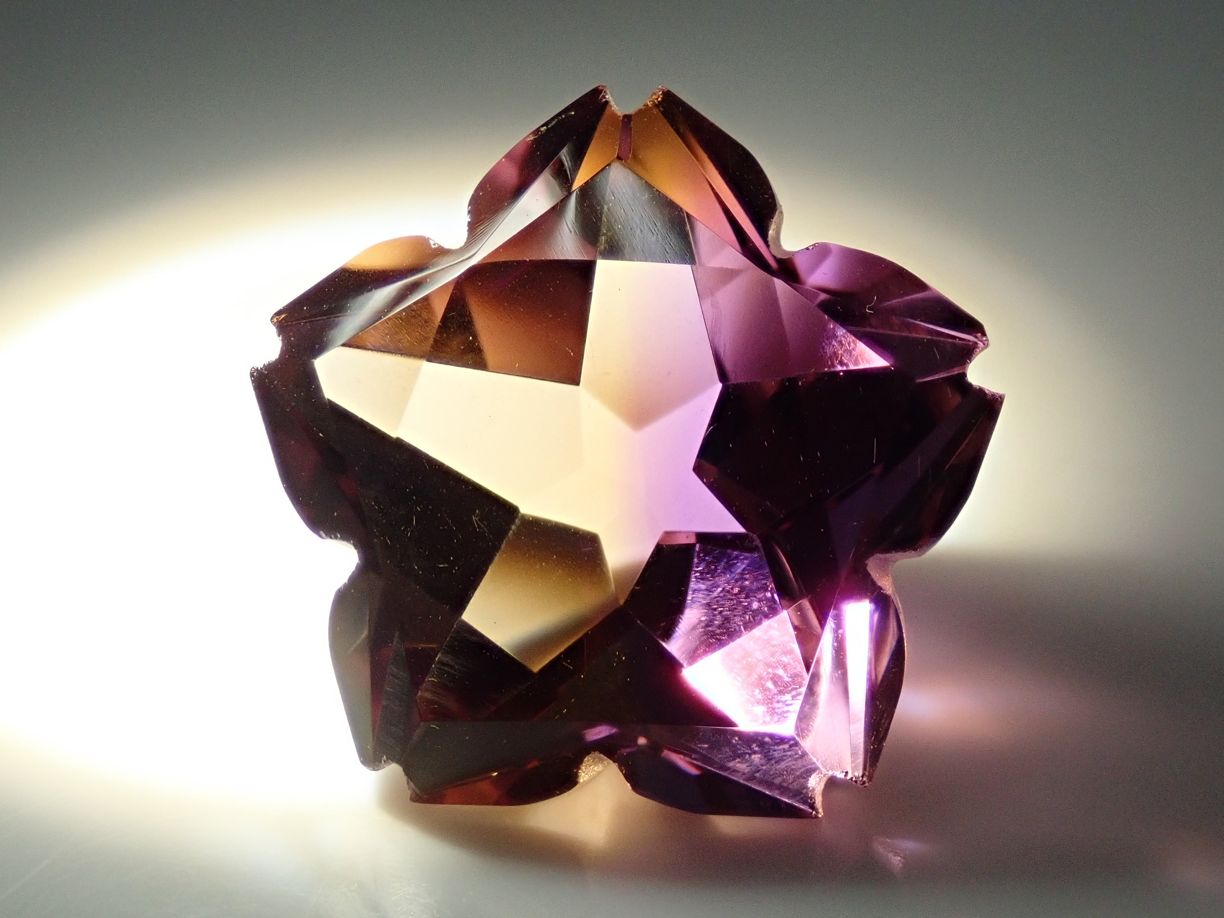 【さくらシェイプ】ブラジル産アメトリン 20mm/21.554ct《コラボ》ルース ワッペン