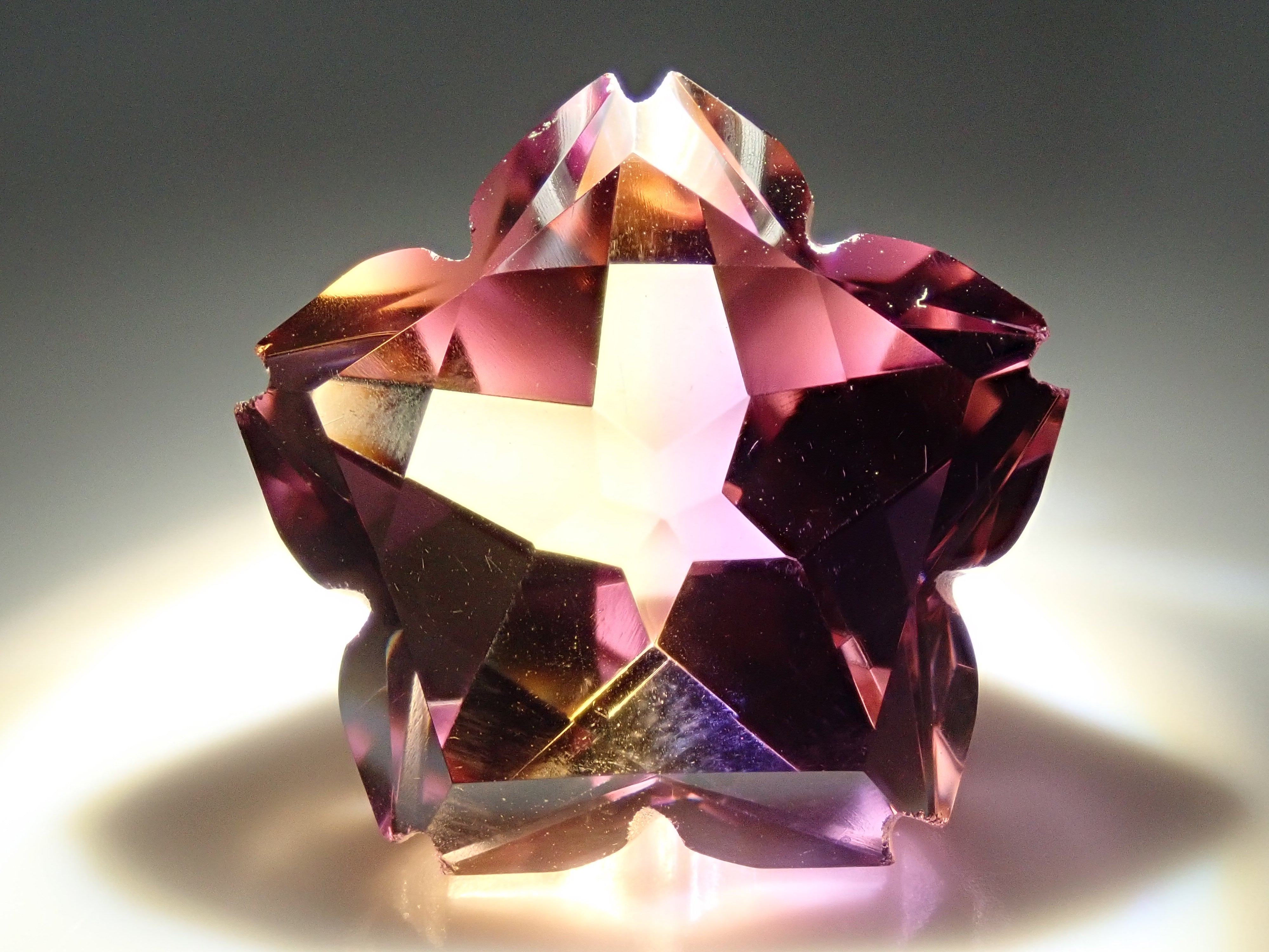 【さくらシェイプ】ブラジル産アメトリン 20mm/21.554ct《コラボ》ルース ワッペン
