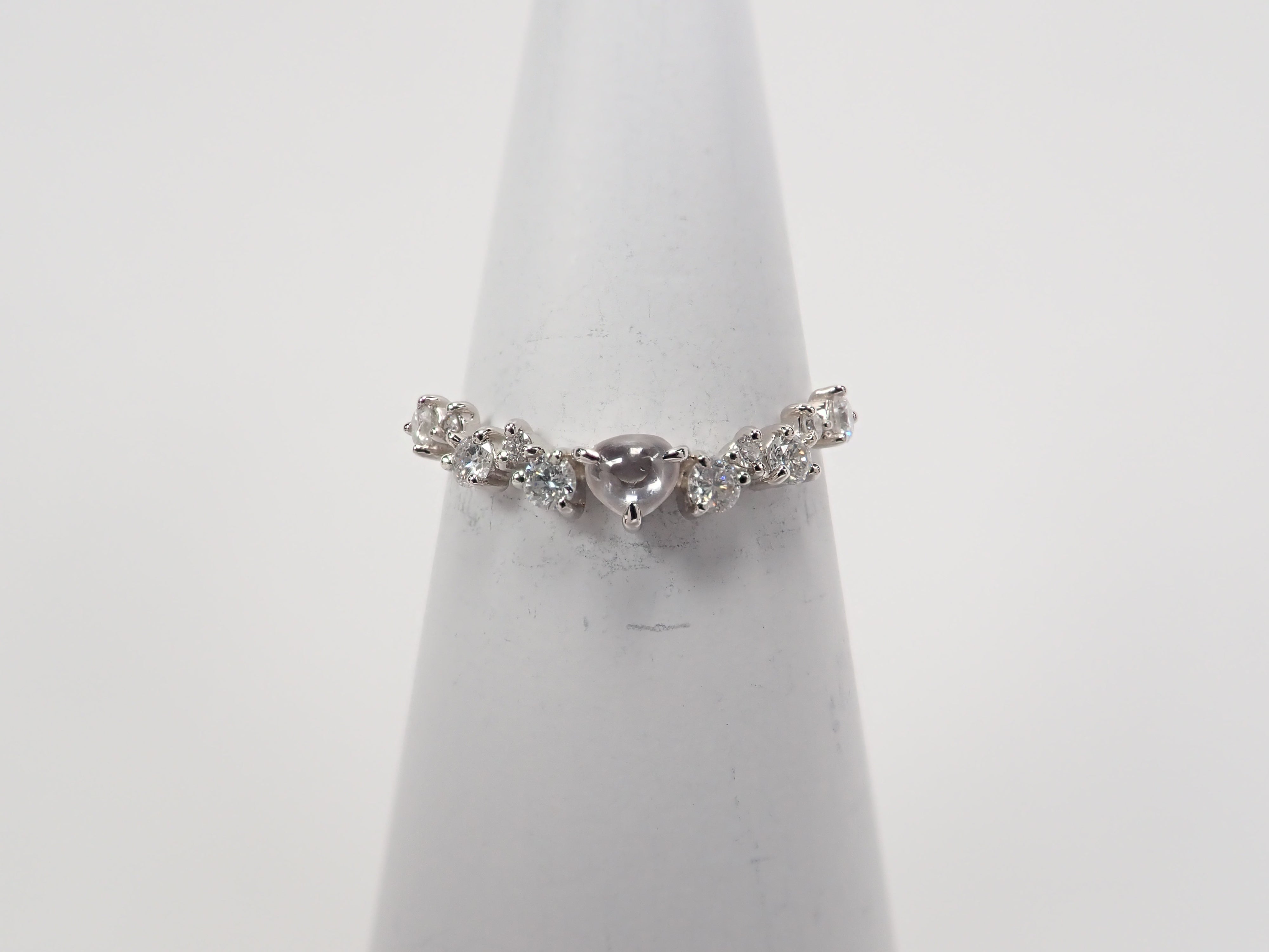 Pt950ダイヤモンド(カボションカット)0.131ct リング