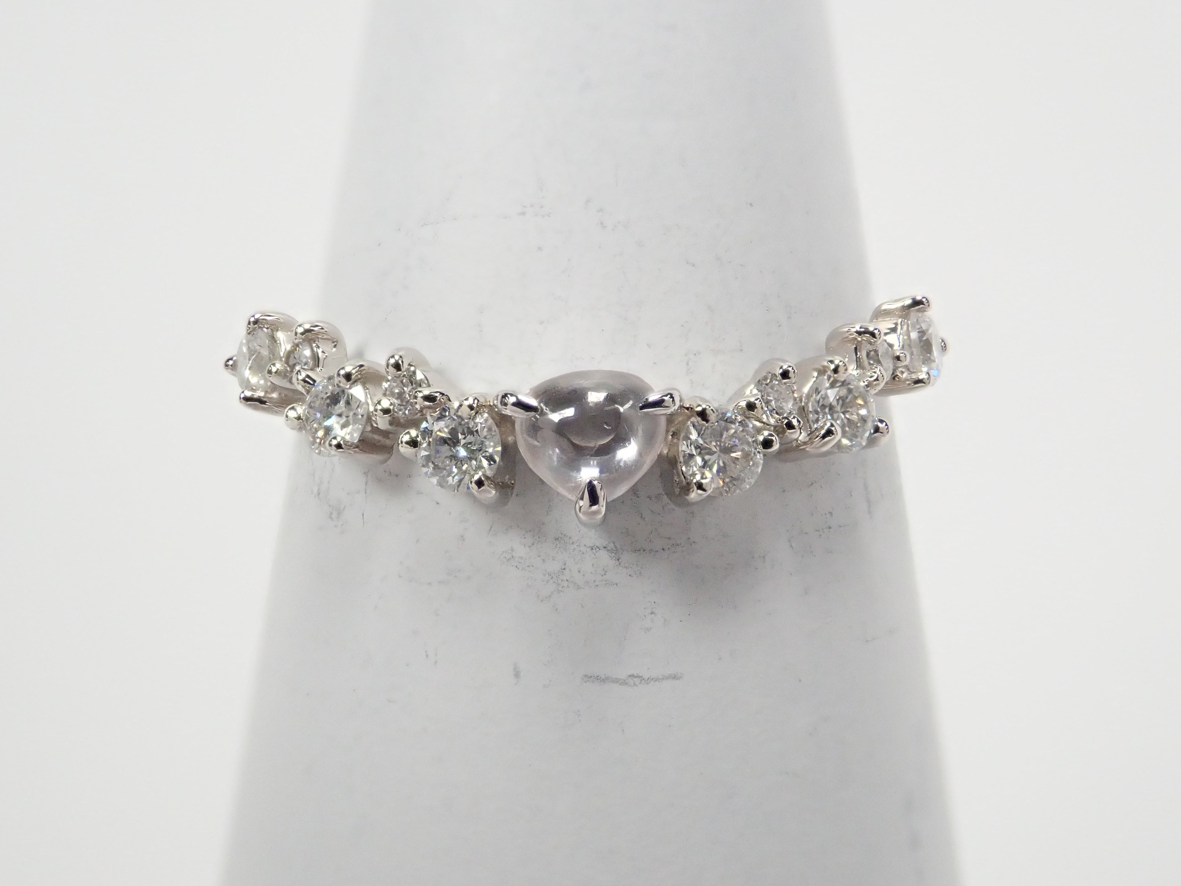 Pt950ダイヤモンド(カボションカット)0.131ct リング