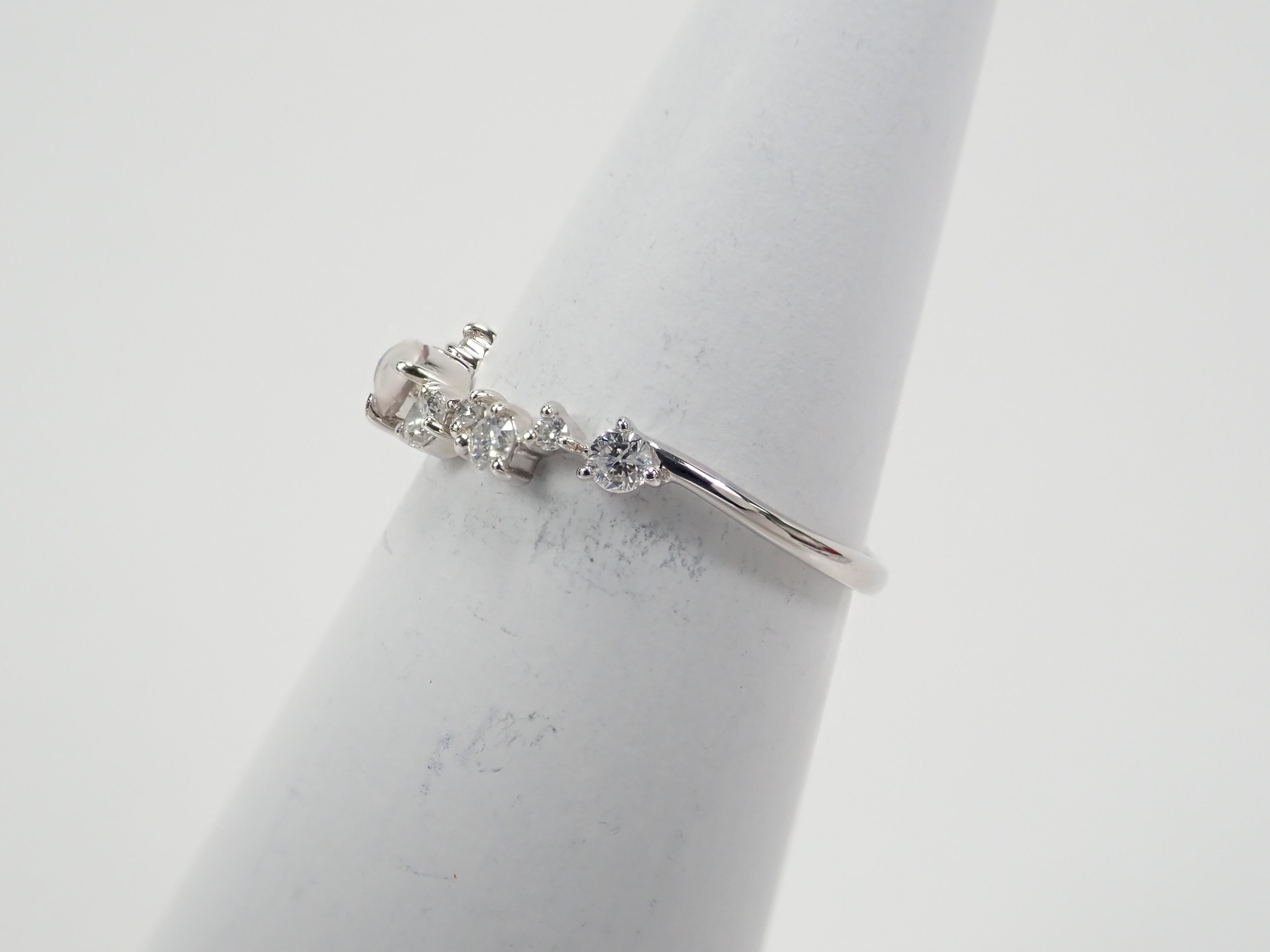 Pt950ダイヤモンド(カボションカット)0.131ct リング