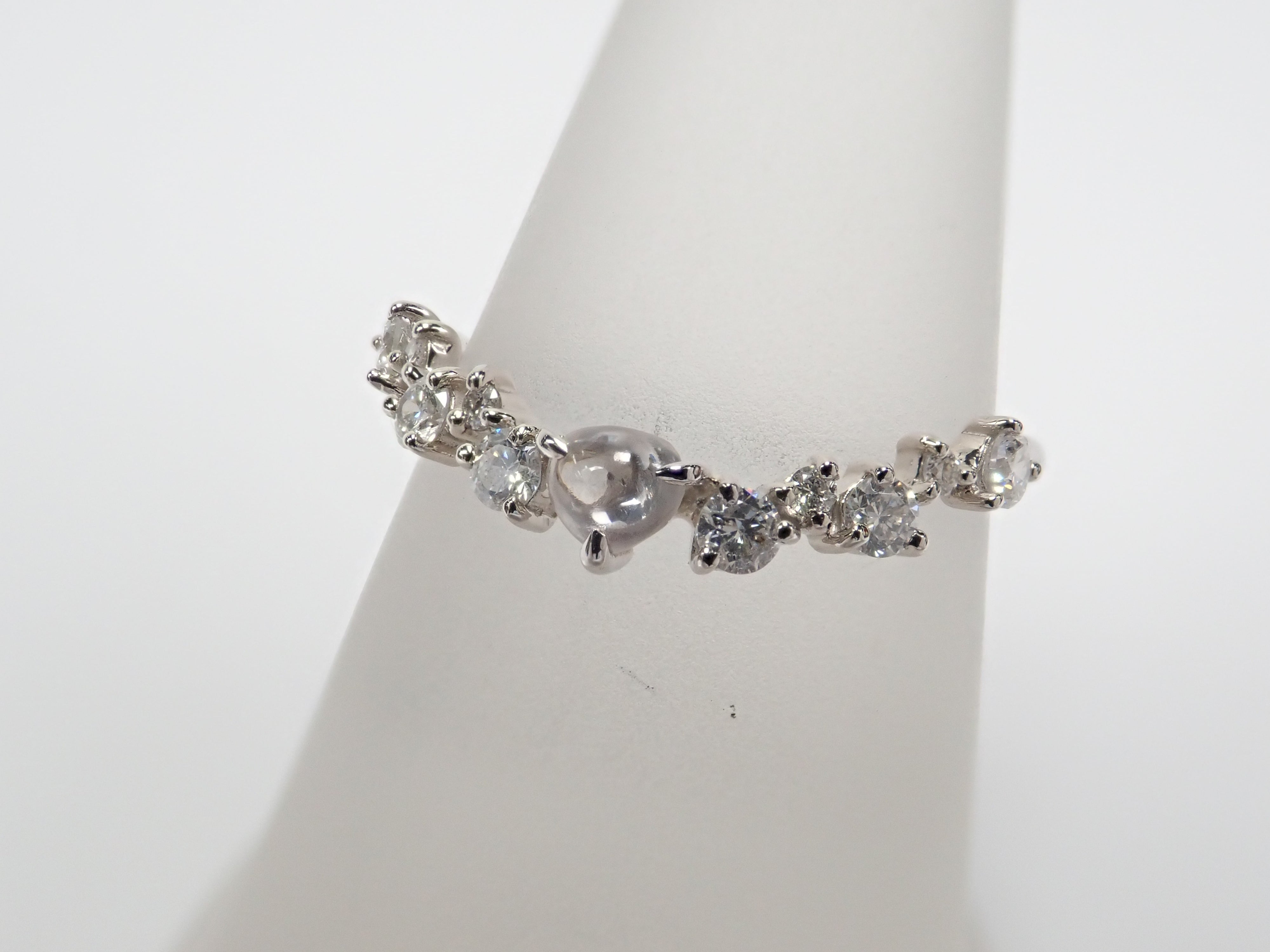 Pt950ダイヤモンド(カボションカット)0.131ct リング