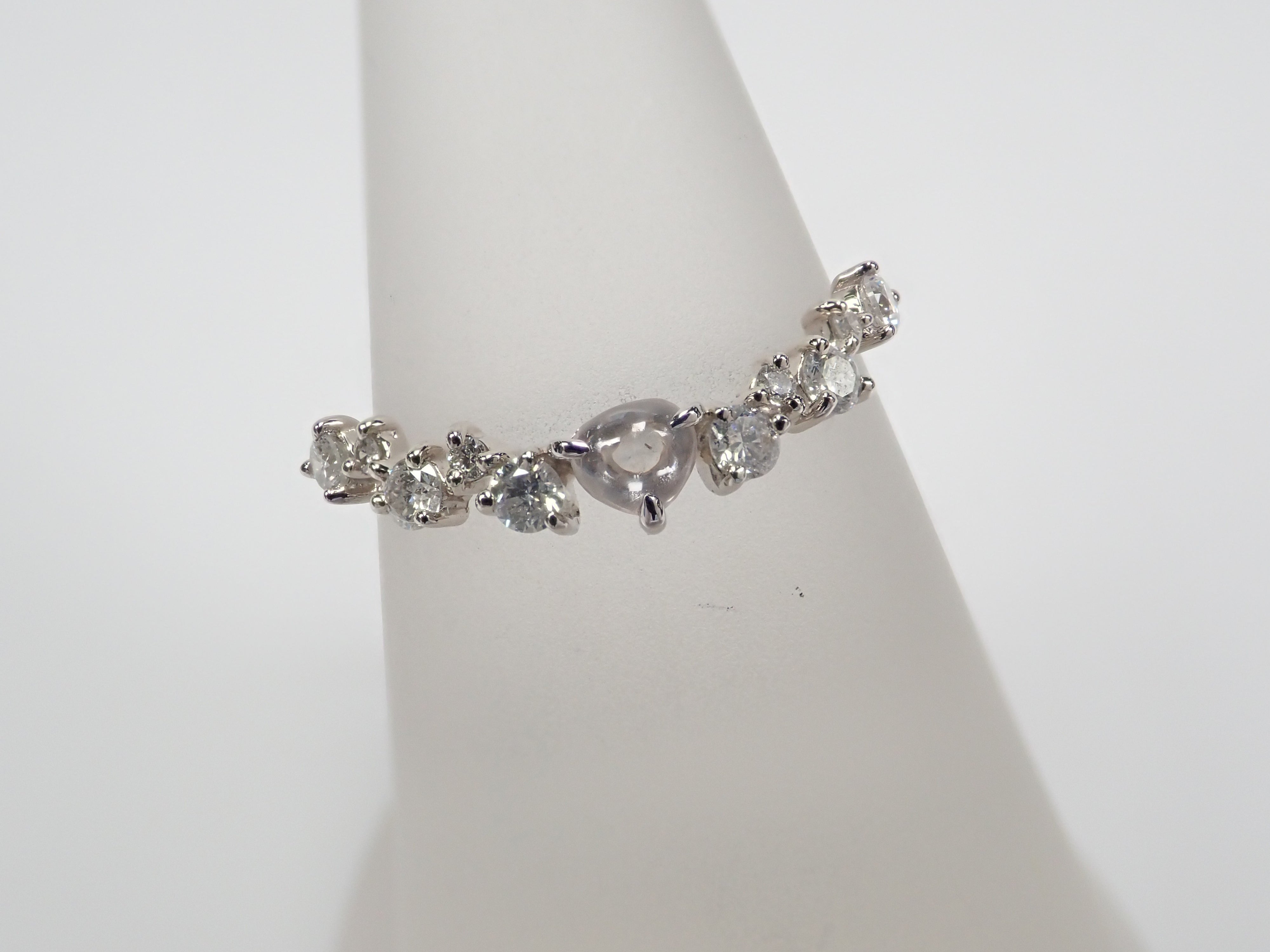 Pt950ダイヤモンド(カボションカット)0.131ct リング