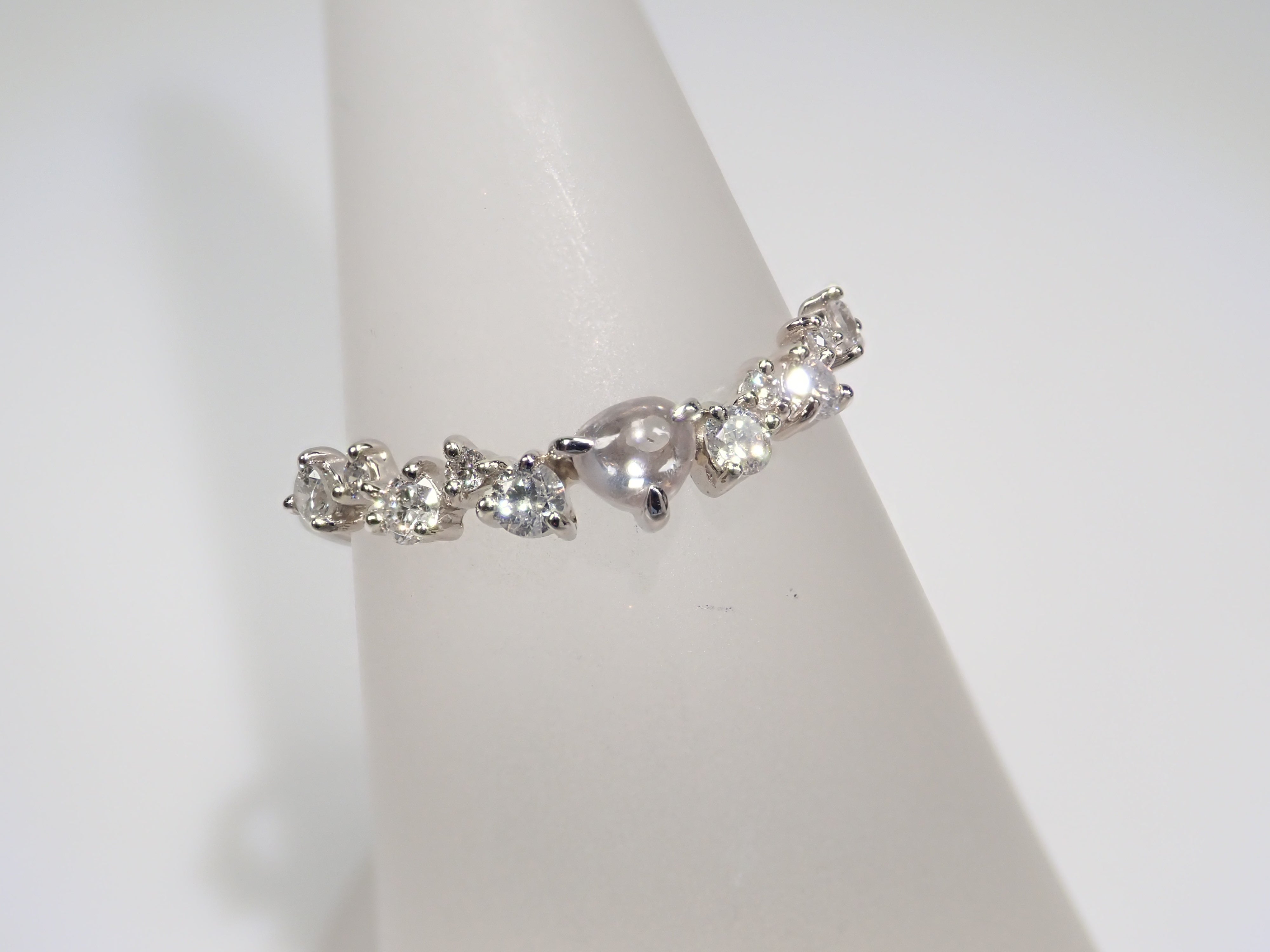Pt950ダイヤモンド(カボションカット)0.131ct リング