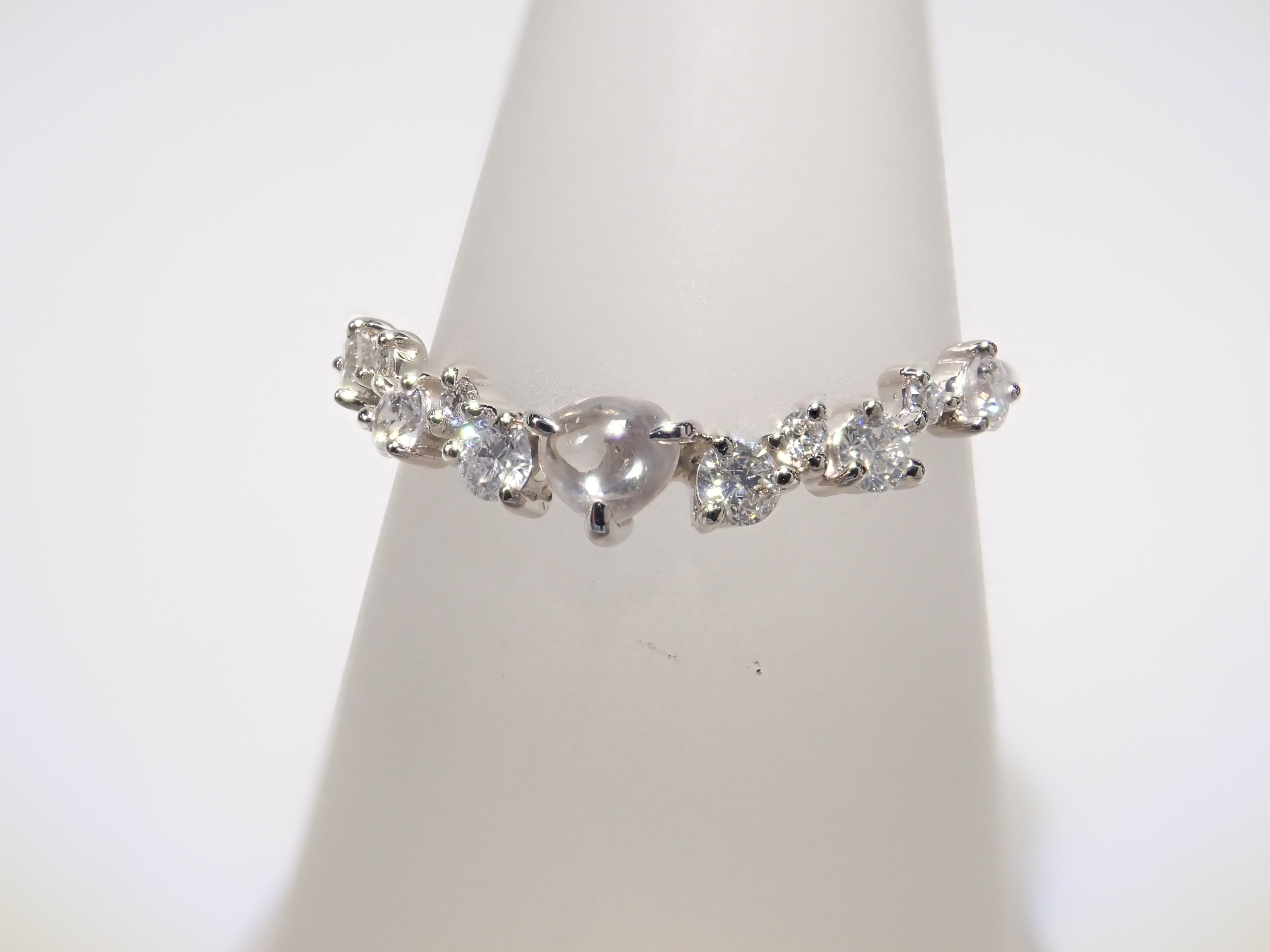Pt950ダイヤモンド(カボションカット)0.131ct リング