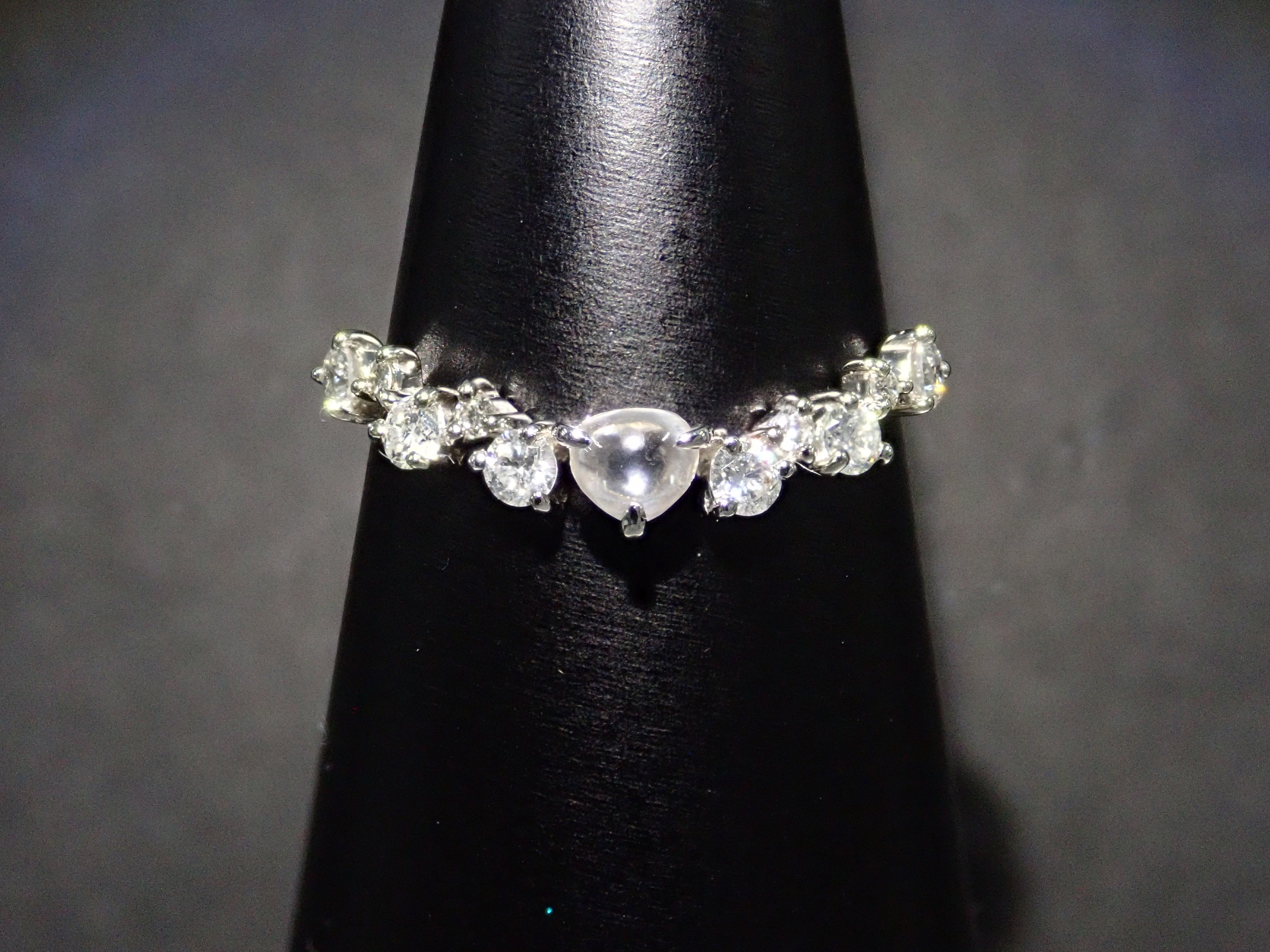 Pt950ダイヤモンド(カボションカット)0.131ct リング