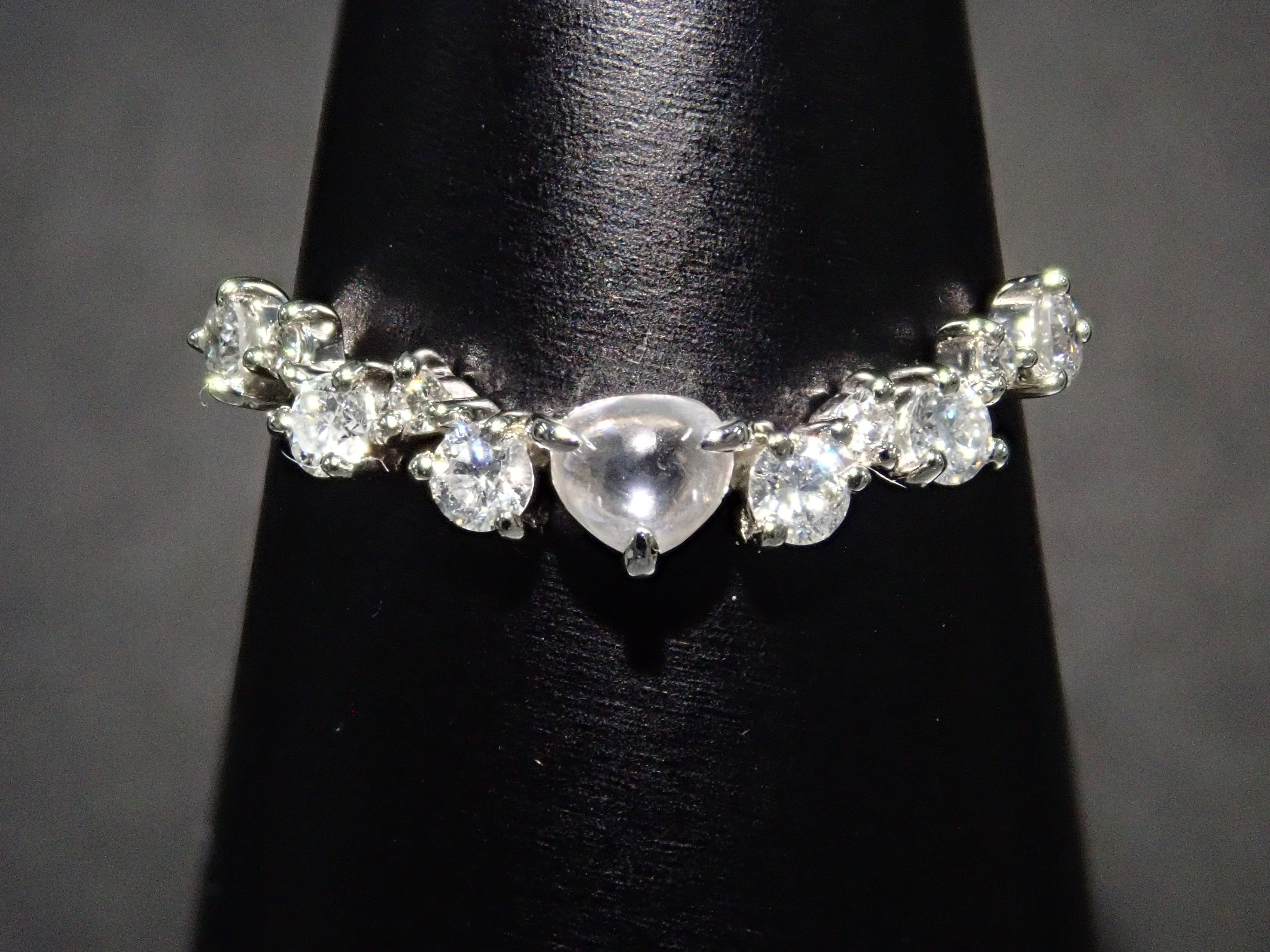 Pt950ダイヤモンド(カボションカット)0.131ct リング