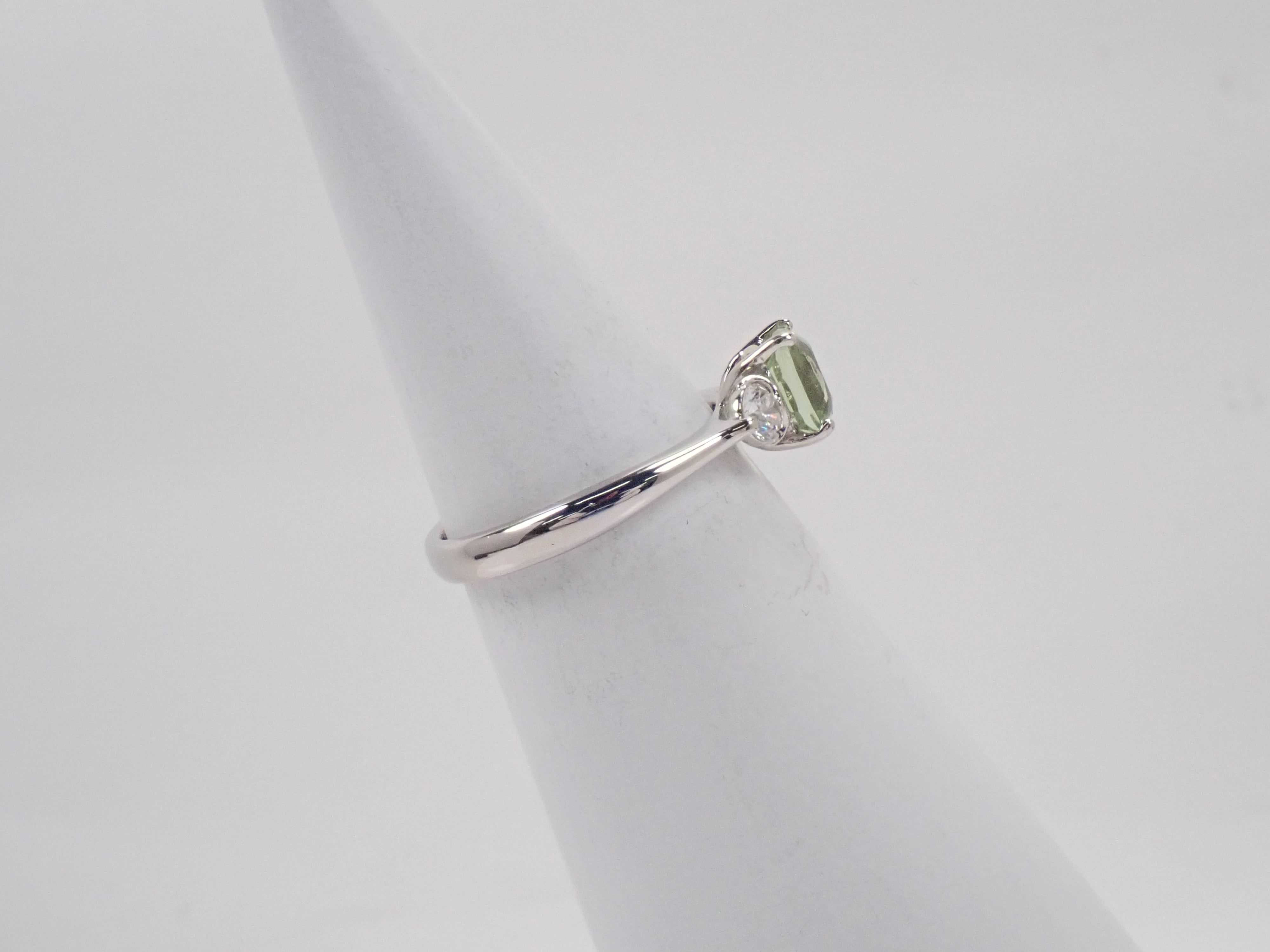 【22602712掲載】【カラフリ】Pt900 グロッシュラーガーネット 1.31ct ダイヤモンド0.24ctリング鑑別書