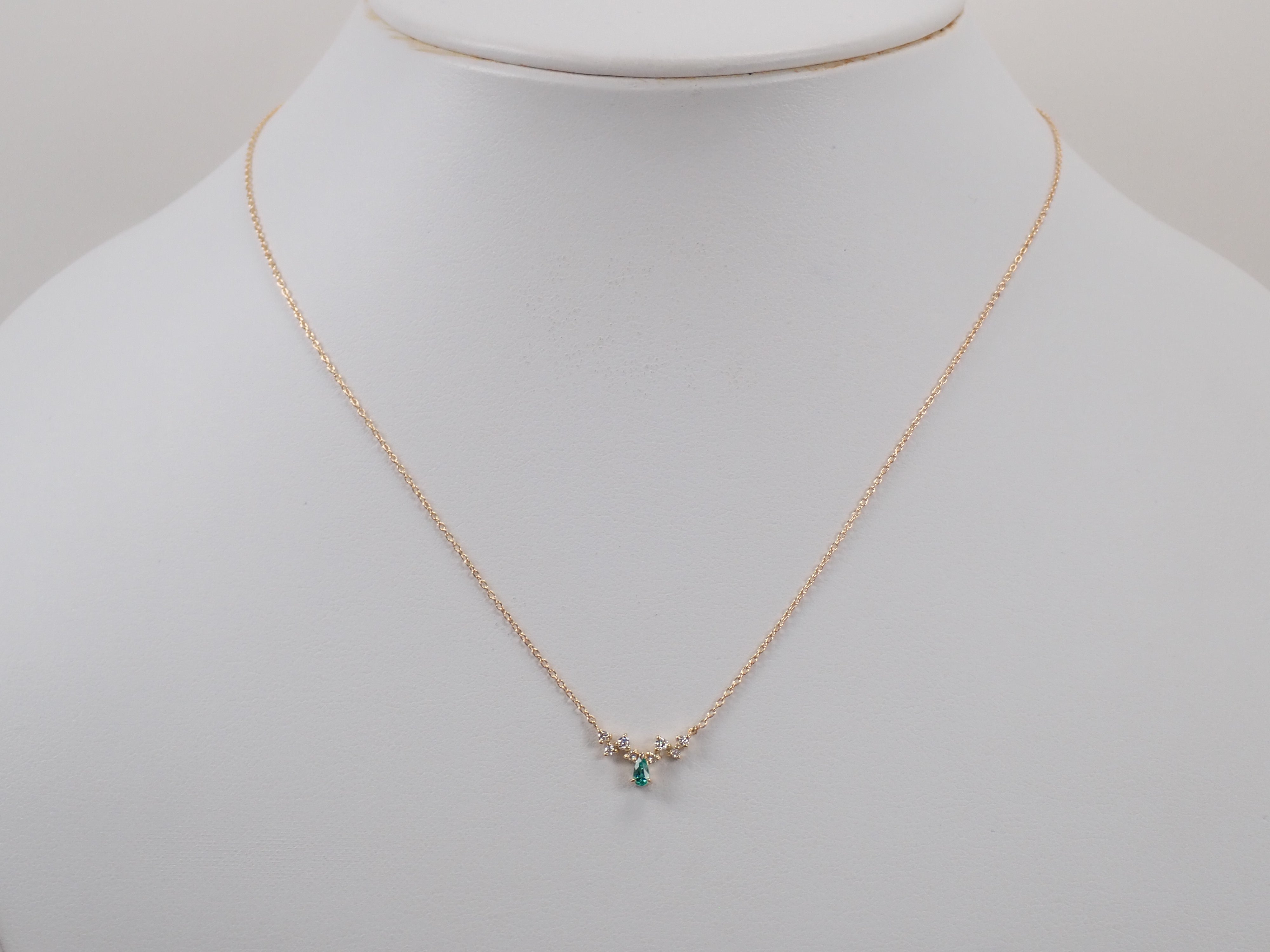 【22602677掲載】K18YG ブラジル産パライバトルマリン 0.066ct ダイヤモンド0.091ctペンダント(ネックレス)ソーティング