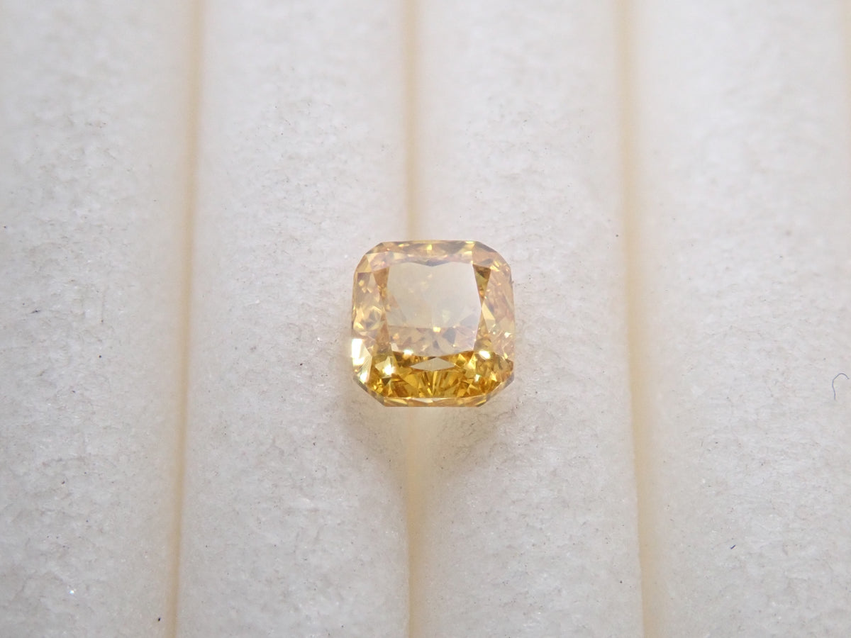 【9/12 22時販売】イエローダイヤモンド 0.212ctルース(FANCY DEEP ORANGY YELLOW, VS1)