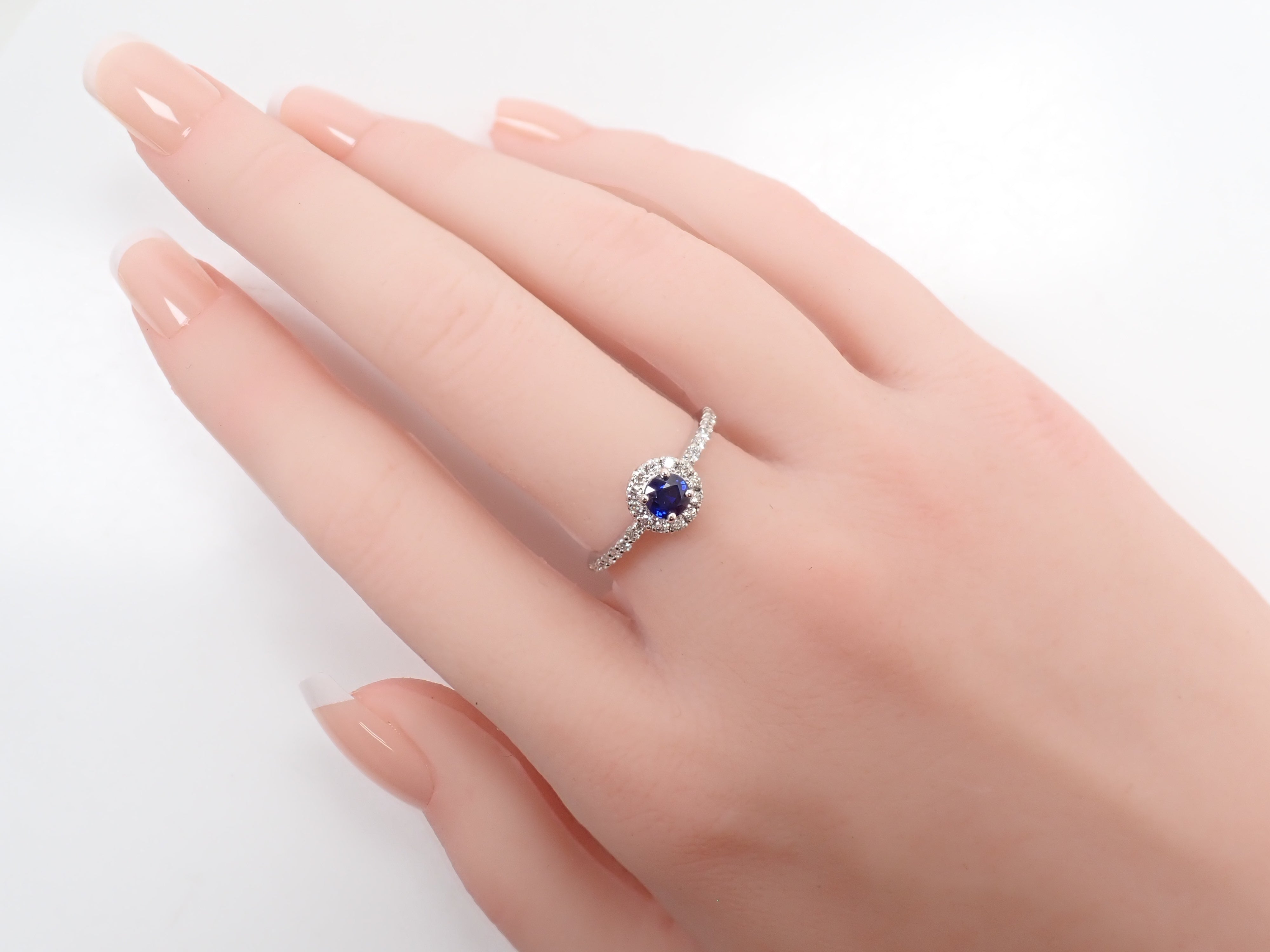 【9/4(金)AM10時〆:抽選販売_09】Pt900 スリランカ産ブルーサファイア0.465ct ダイヤモンド0.28ctリング鑑別書