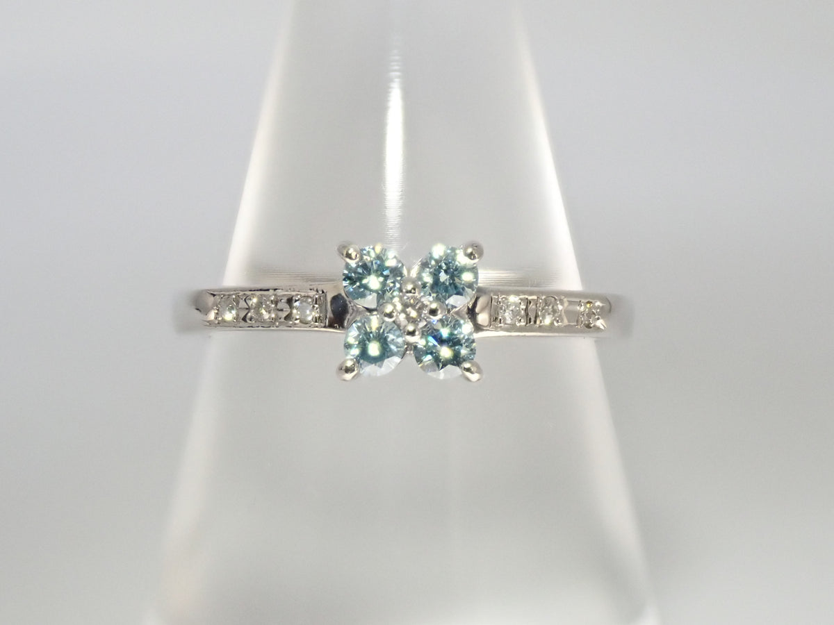 【22602735刊登】【Colori】Pt900 冰藍鑽石(處理)0.24ct 鑽石戒指附鑑定書