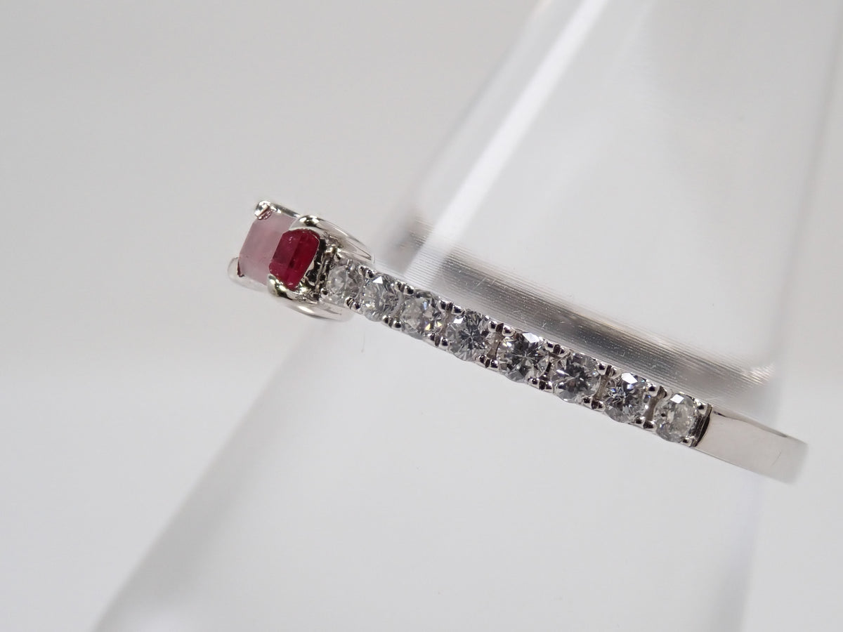 【9/20 22時販売】【カラフリ】Pt950レッドベリル0.20ct・ダイヤモンド0.23ctリング鑑別書