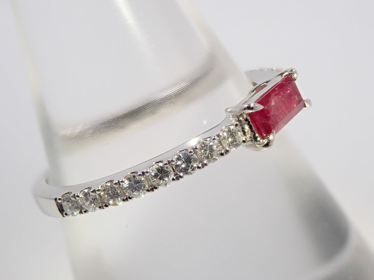 【9/20 22時販売】【カラフリ】Pt950レッドベリル0.20ct・ダイヤモンド0.23ctリング鑑別書
