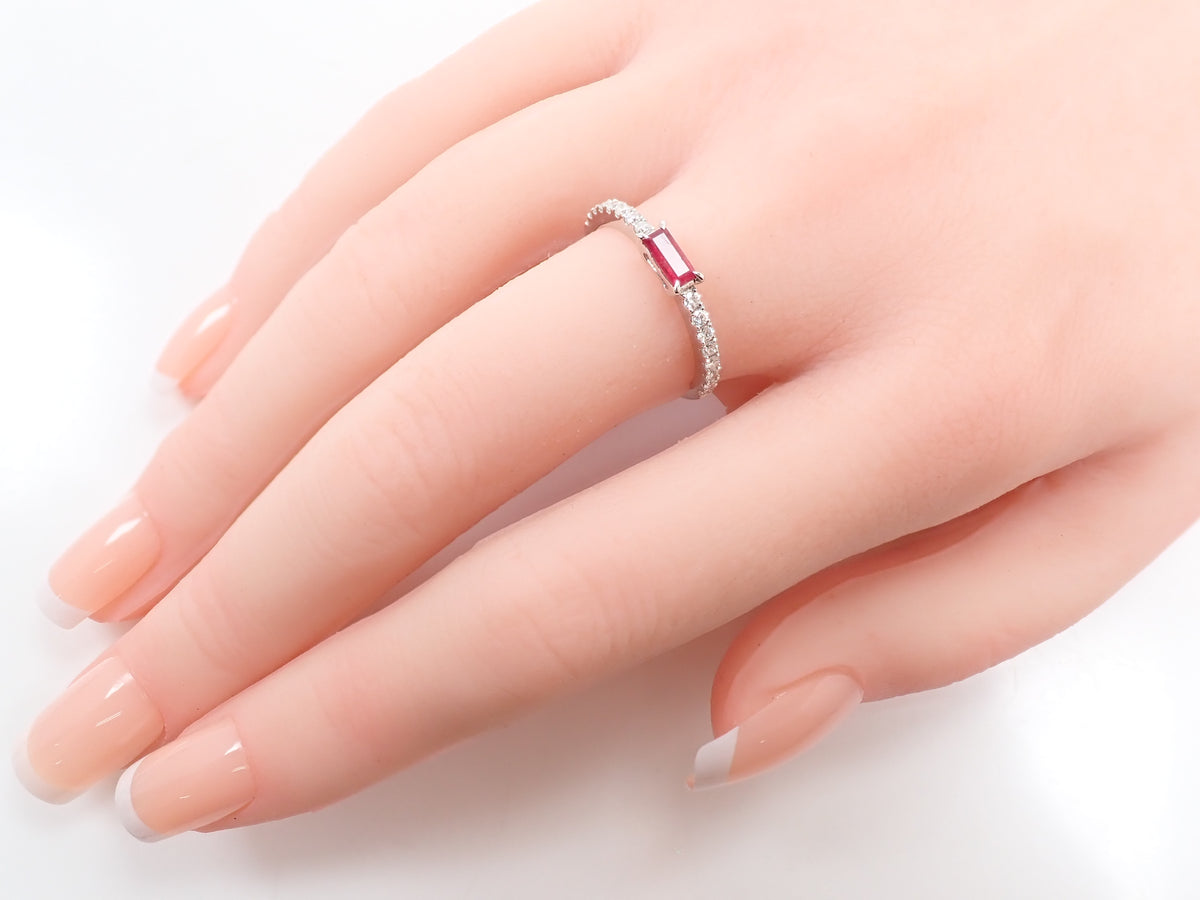 【9/20 22時販売】【カラフリ】Pt950レッドベリル0.20ct・ダイヤモンド0.23ctリング鑑別書