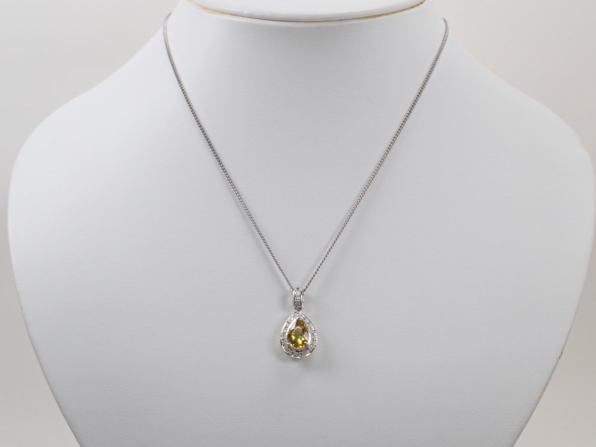 【22602731刊載】【Colorfli】Pt900 金絲雀黃碧璽 配鑽0.15ct 吊墜頭(項鍊墜)附鑒定書