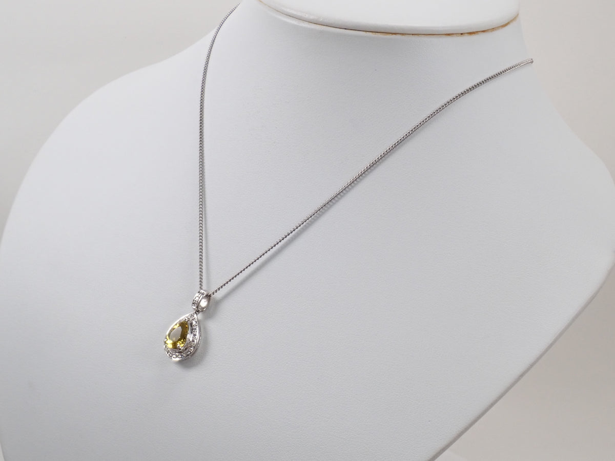 【22602731刊載】【Colorfli】Pt900 金絲雀黃碧璽 配鑽0.15ct 吊墜頭(項鍊墜)附鑒定書