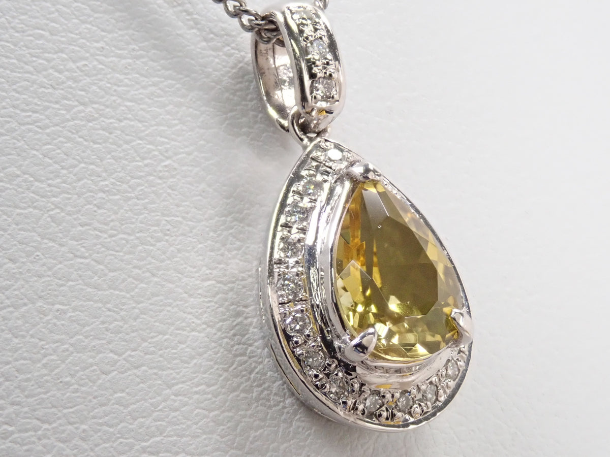 【22602731刊載】【Colorfli】Pt900 金絲雀黃碧璽 配鑽0.15ct 吊墜頭(項鍊墜)附鑒定書