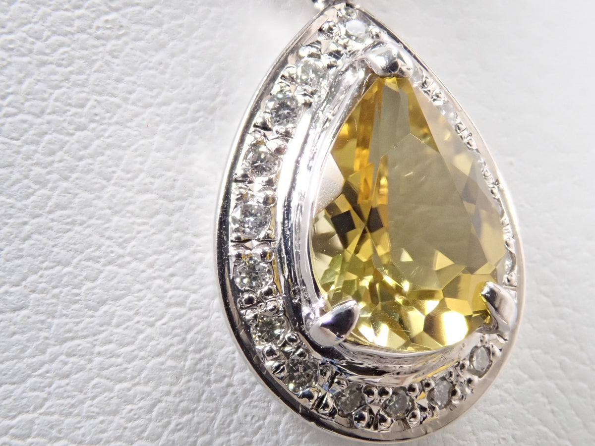 【22602731刊載】【Colorfli】Pt900 金絲雀黃碧璽 配鑽0.15ct 吊墜頭(項鍊墜)附鑒定書