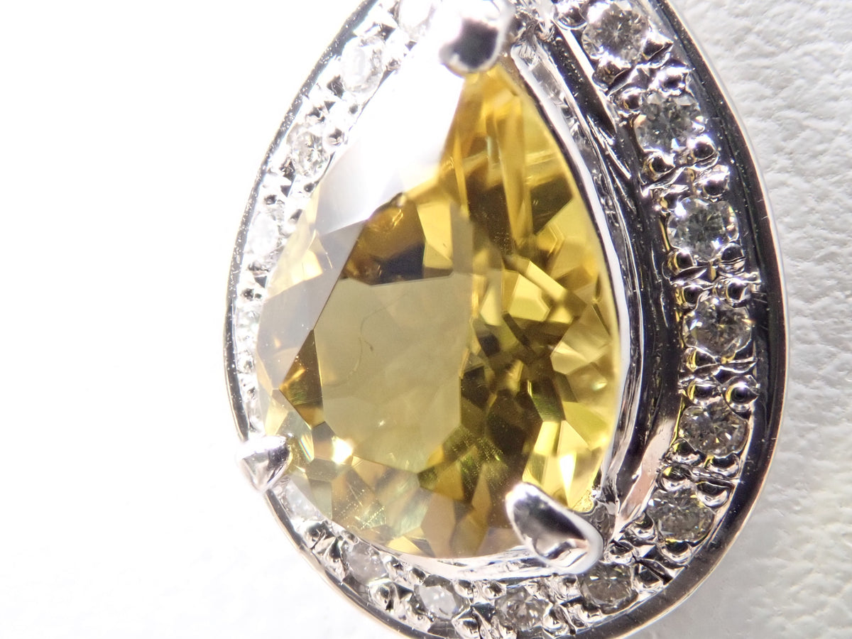 【22602731刊載】【Colorfli】Pt900 金絲雀黃碧璽 配鑽0.15ct 吊墜頭(項鍊墜)附鑒定書