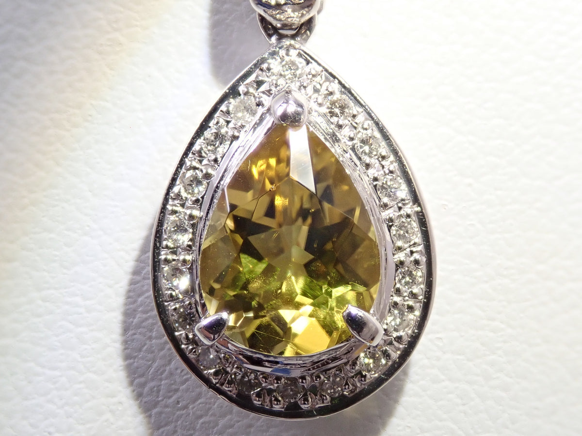 【22602731刊載】【Colorfli】Pt900 金絲雀黃碧璽 配鑽0.15ct 吊墜頭(項鍊墜)附鑒定書