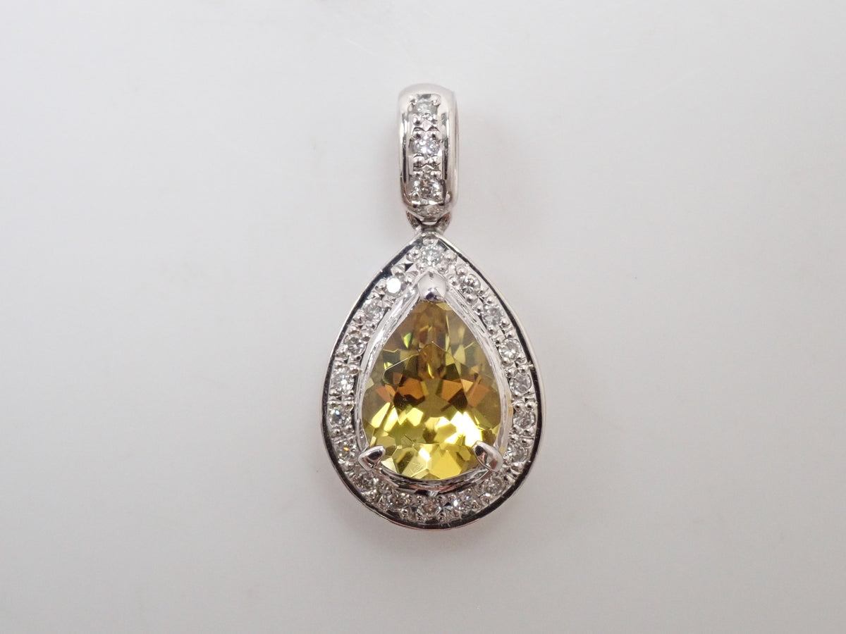 【22602731刊載】【Colorfli】Pt900 金絲雀黃碧璽 配鑽0.15ct 吊墜頭(項鍊墜)附鑒定書