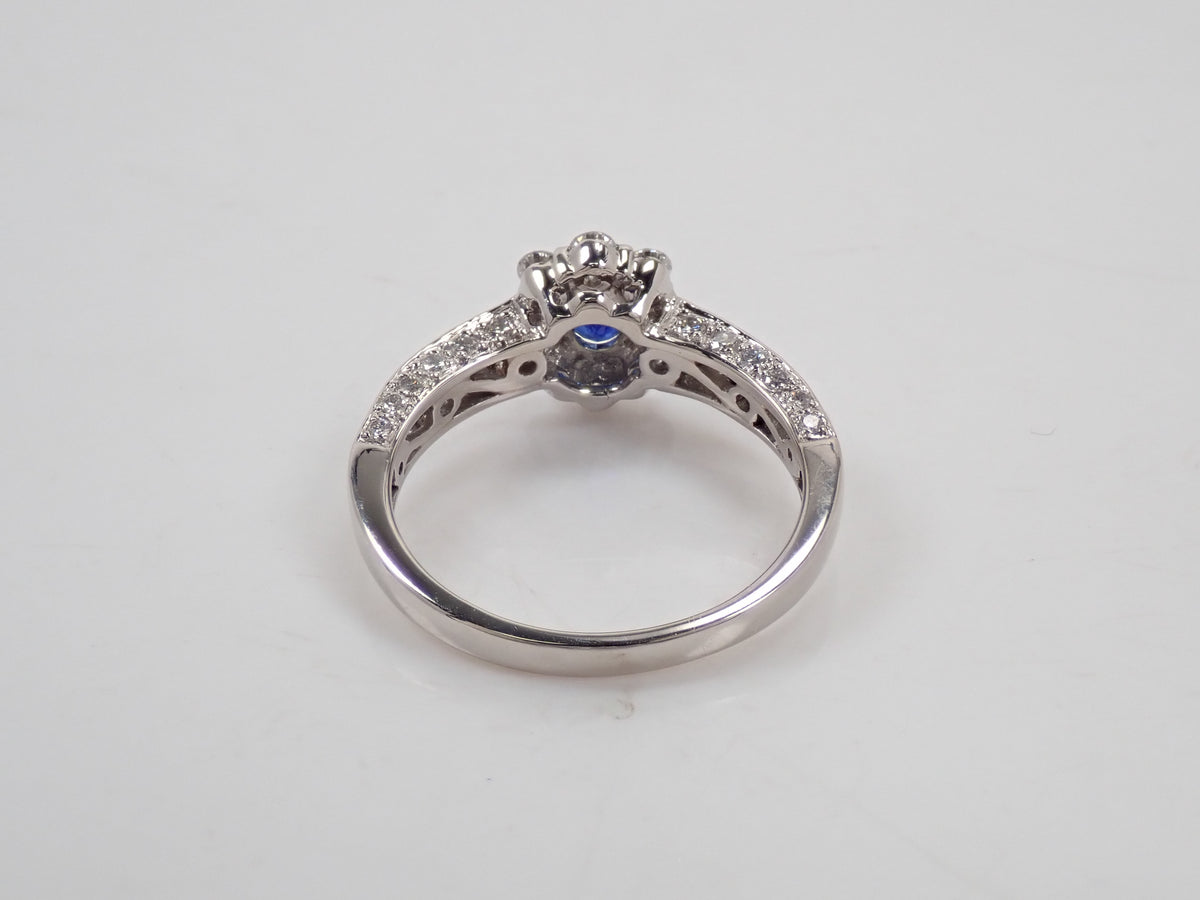 【9/14 22時販売】【カラフリ】Pt900 ロイヤルブルーサファイア 0.361ct・ダイヤモンド0.86ctリング鑑別書