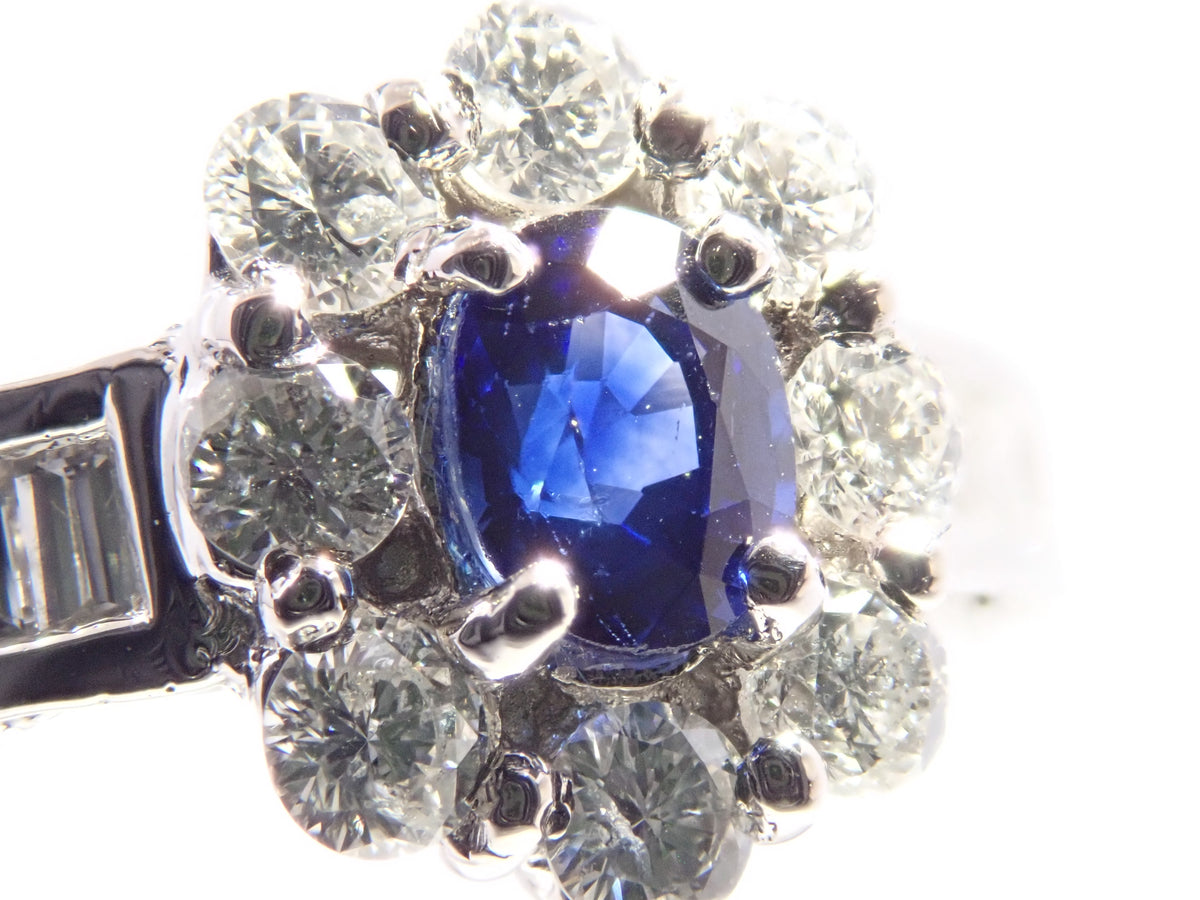 【9/14 22時販売】【カラフリ】Pt900 ロイヤルブルーサファイア 0.361ct・ダイヤモンド0.86ctリング鑑別書