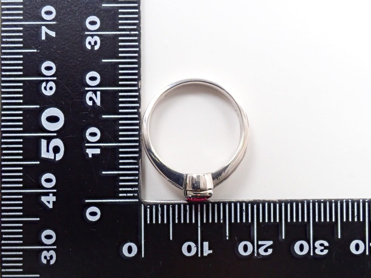 【9/14 22時販売】【カラフリ】Pt900 ルビー 0.71ct・ダイヤモンド 0.24ctリング鑑別書