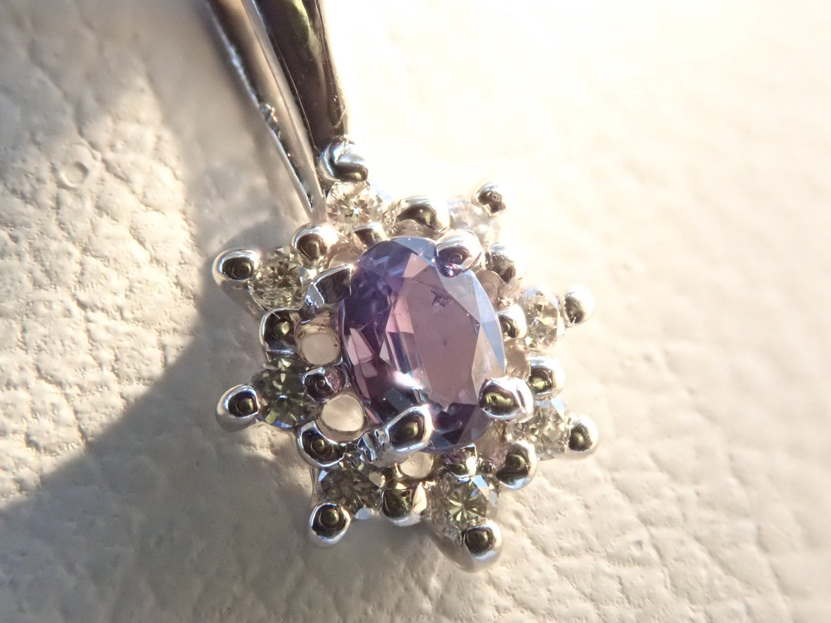 【9/15 22時販売】【カラフリ】Pt950アレキサンドライト0.07ct・ダイヤモンド 0.03ctペンダントトップ(ネックレストップ)鑑別書
