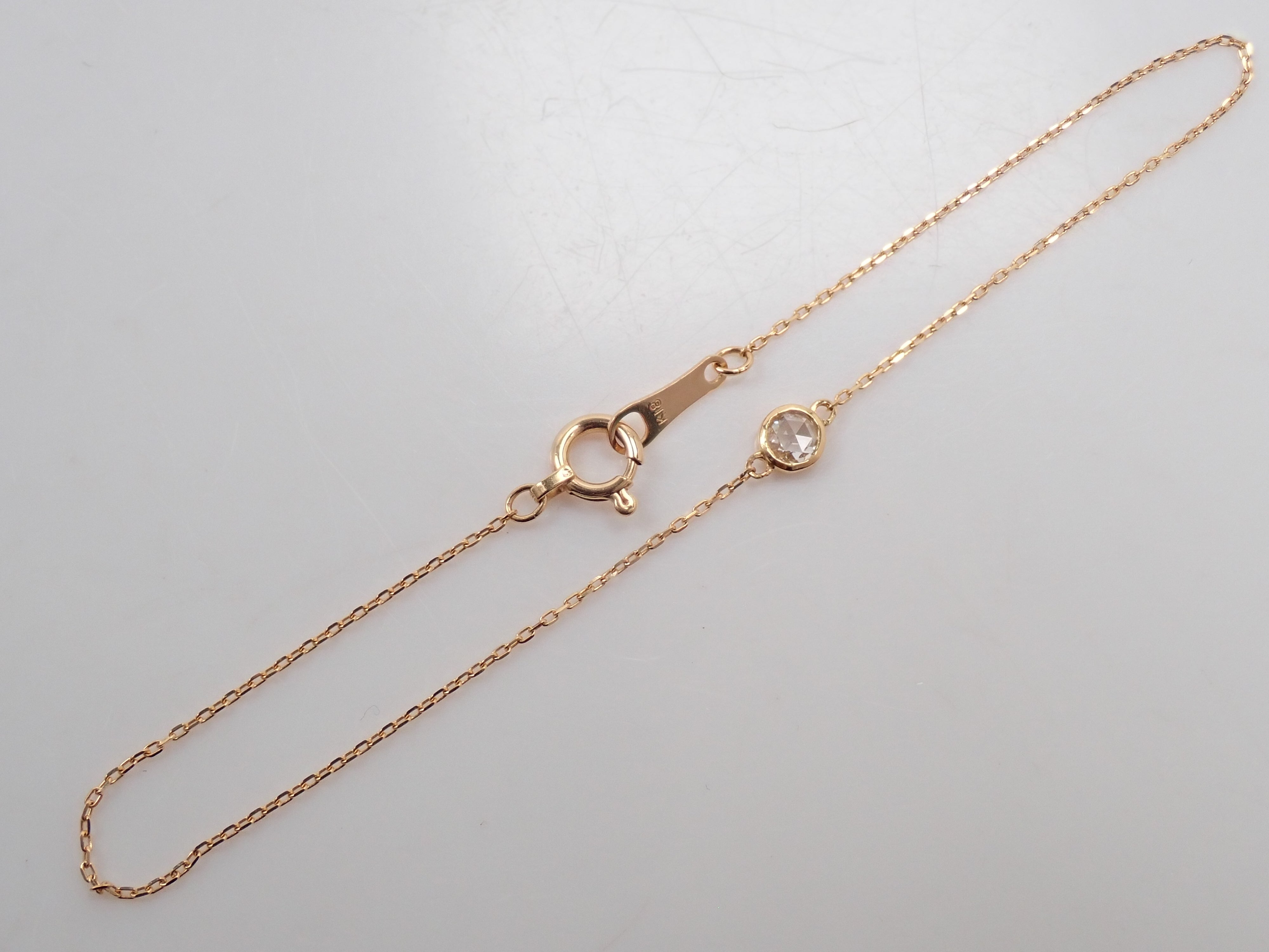 【カラフリ】K18 ローズカットダイヤモンド ブレスレット