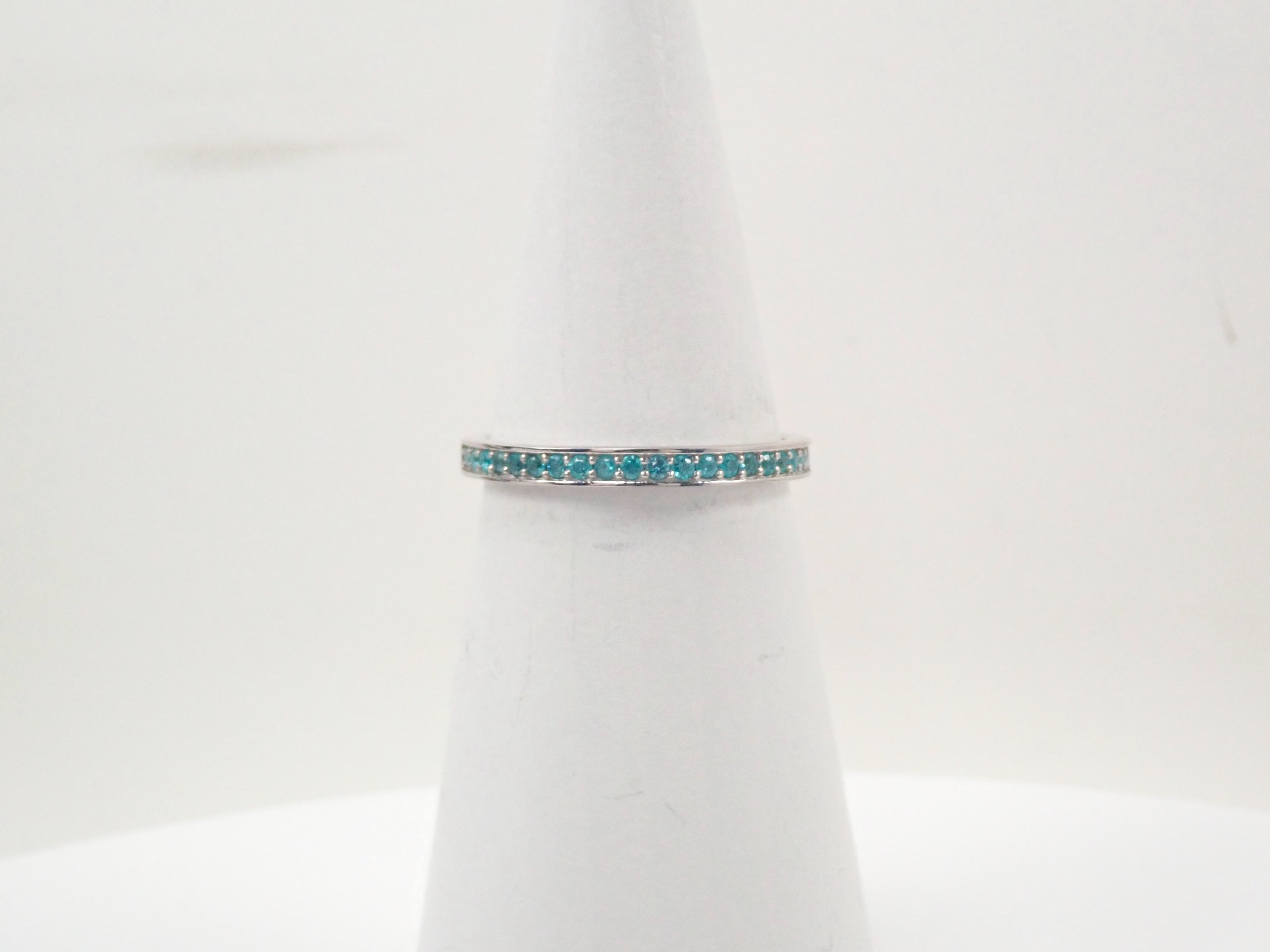 ブラジル産パライバトルマリンリング・ハーフエタニティリングセット(1.2mm)