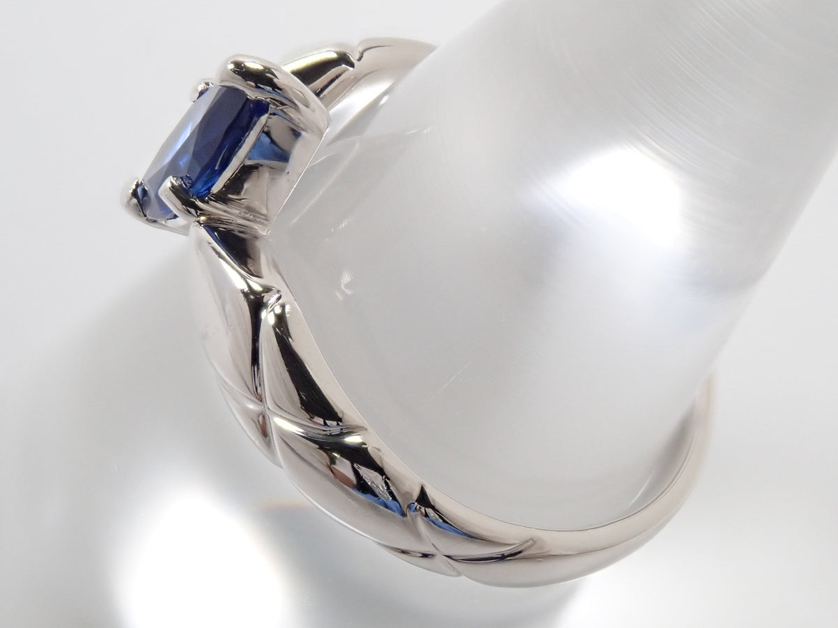 Pt900 ロイヤルブルーサファイア 0.84ct リング鑑別書