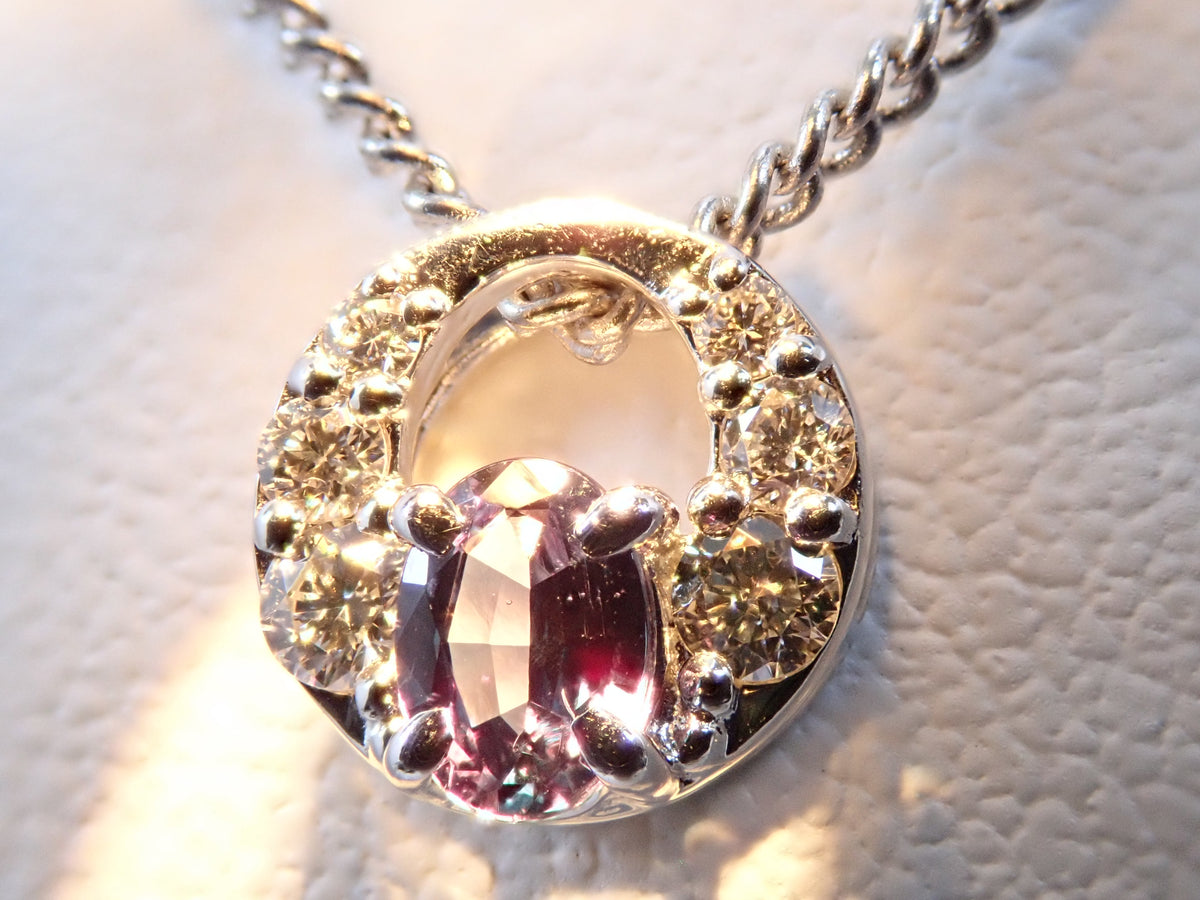 【9/30 22時販売】【カラフリ】Pt900 アレキサンドライト0.15ct・ダイヤモンド0.08ctペンダントトップ(ネックレストップ)鑑別書
